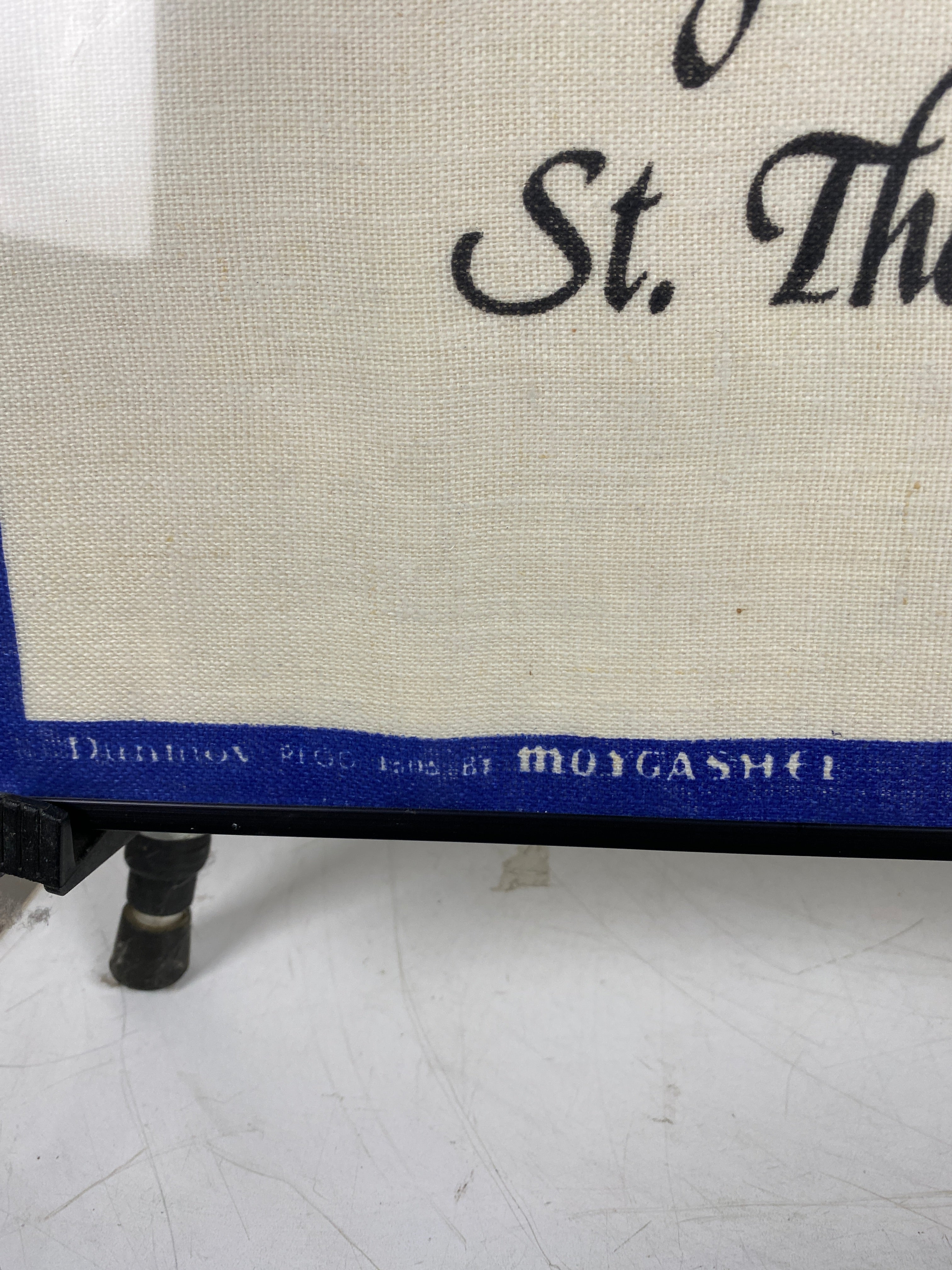 Vintage Moygashel Irish Linen Nightingale School Badge Framed Tapestry