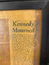 Vintage Newspaper Clipping of Kennedy's Funeral Framed