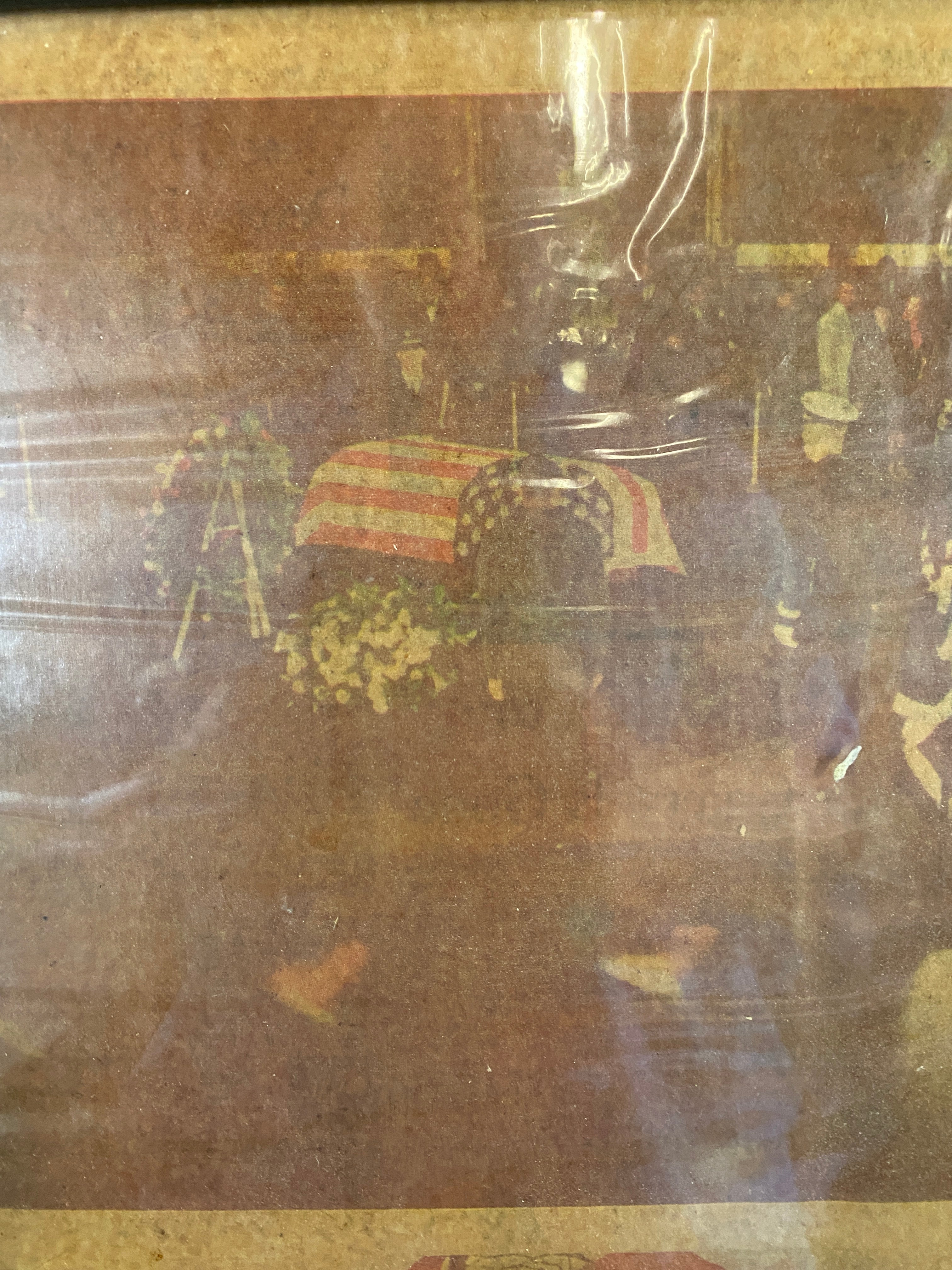 Vintage Newspaper Clipping of Kennedy's Funeral Framed