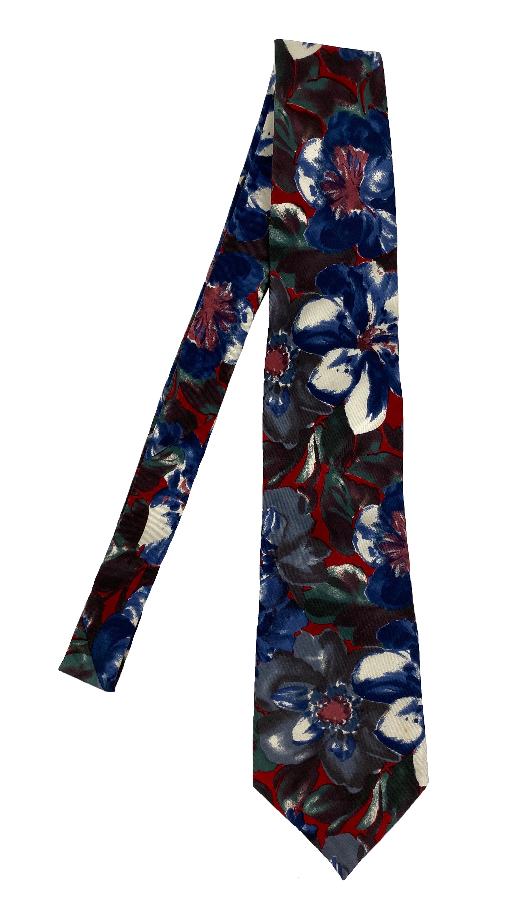 Vintage Oscar De La Renta Floral Print Silk Tie