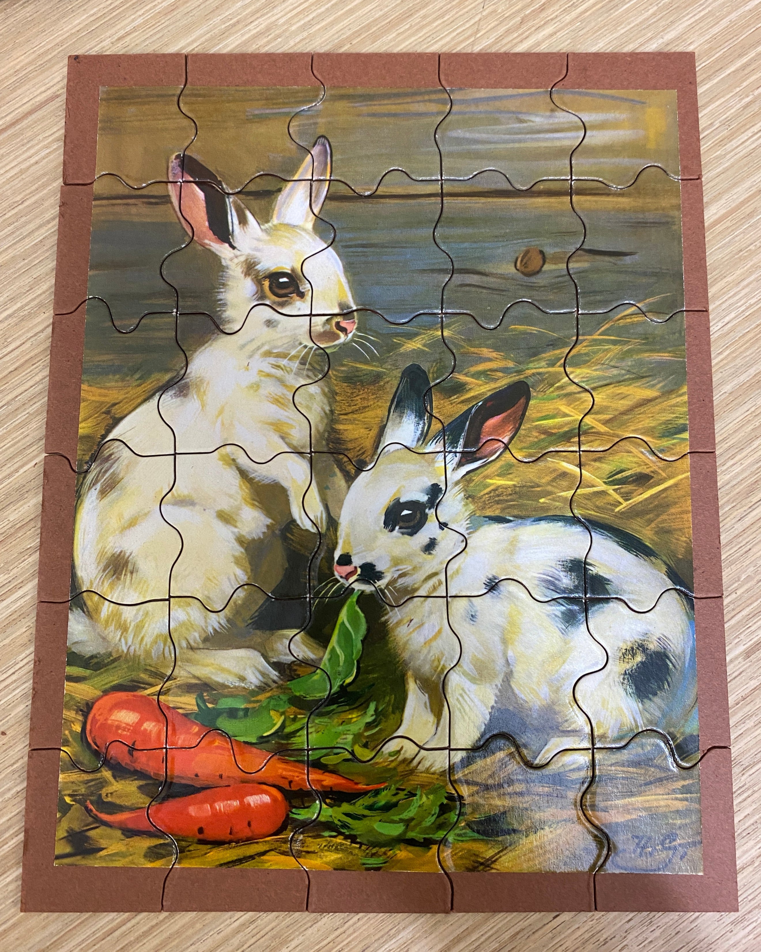 Vintage Philograph Publicators Farmers Friends Jigsaw Puzzle Rabbits