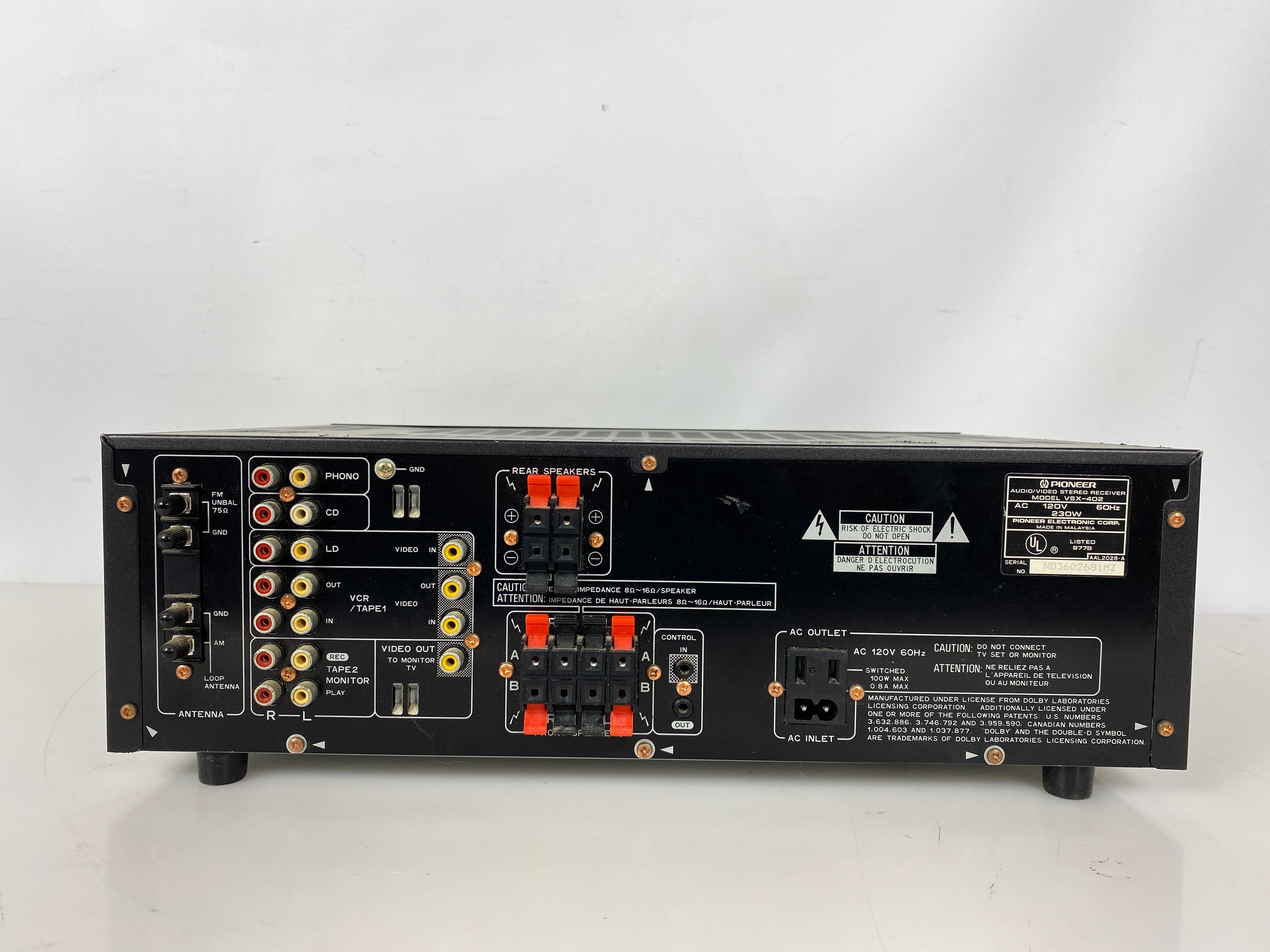 Vintage Pioneer VSX-402 Audio Video Receiver