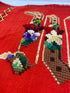 Vintage Red Embroidery Piece Dog Head and M
