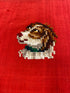 Vintage Red Embroidery Piece Dog Head and M