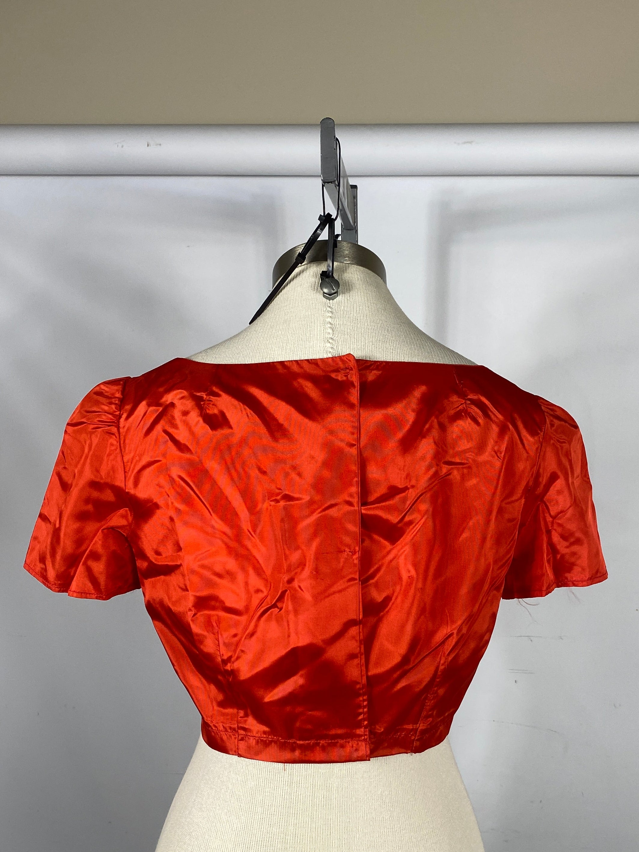 Vintage Red Silk Sari Shirt #2