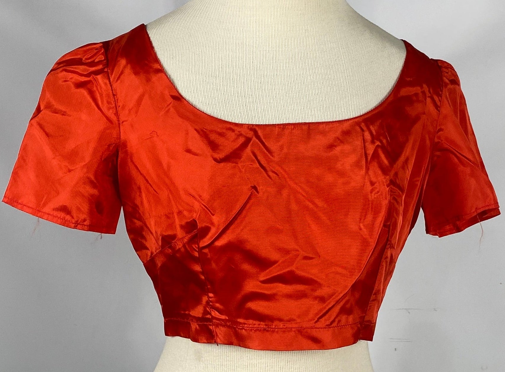 Vintage Red Silk Sari Shirt #2