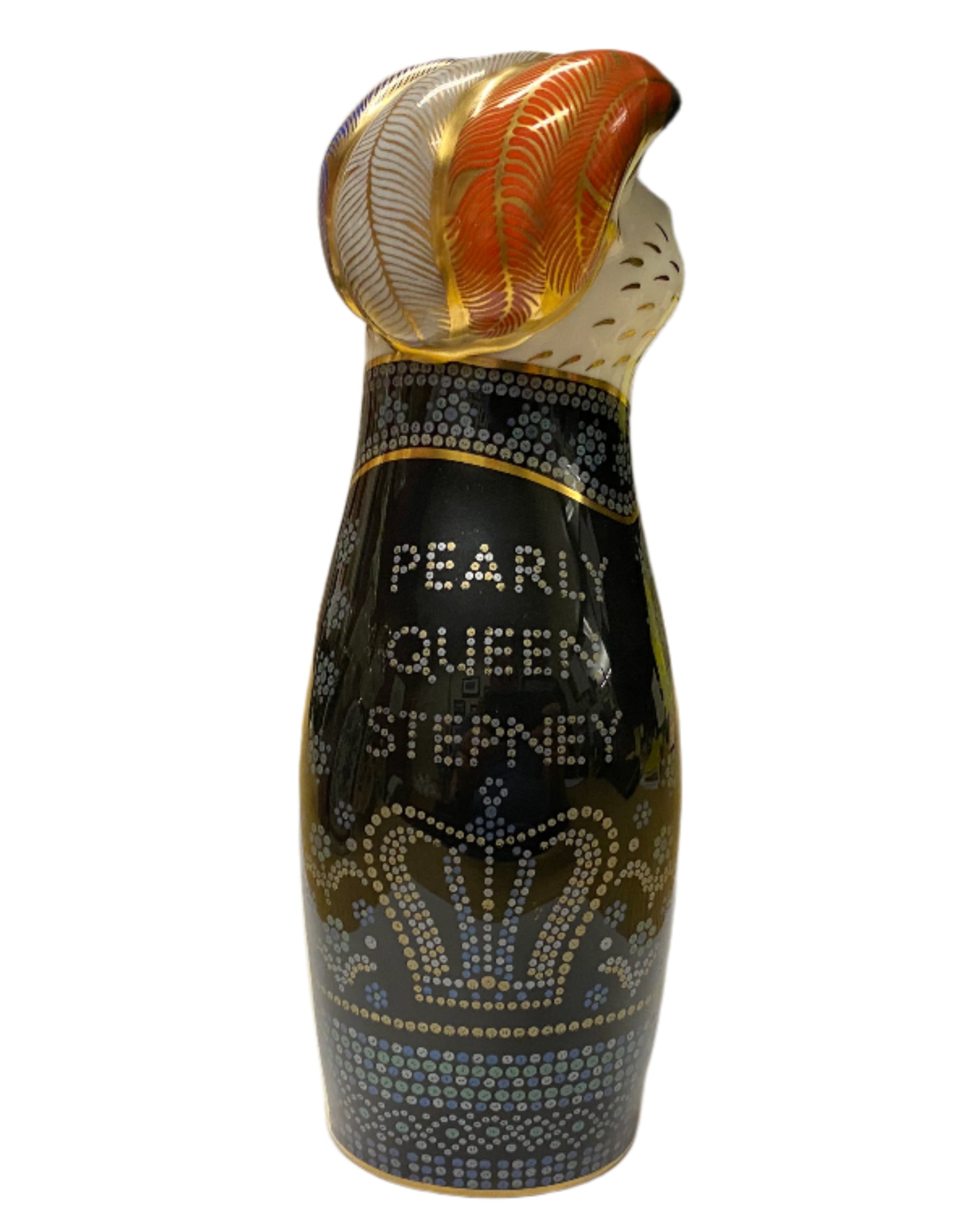 Vintage Royal Crown Derby Pearly Queen Cat Figurine