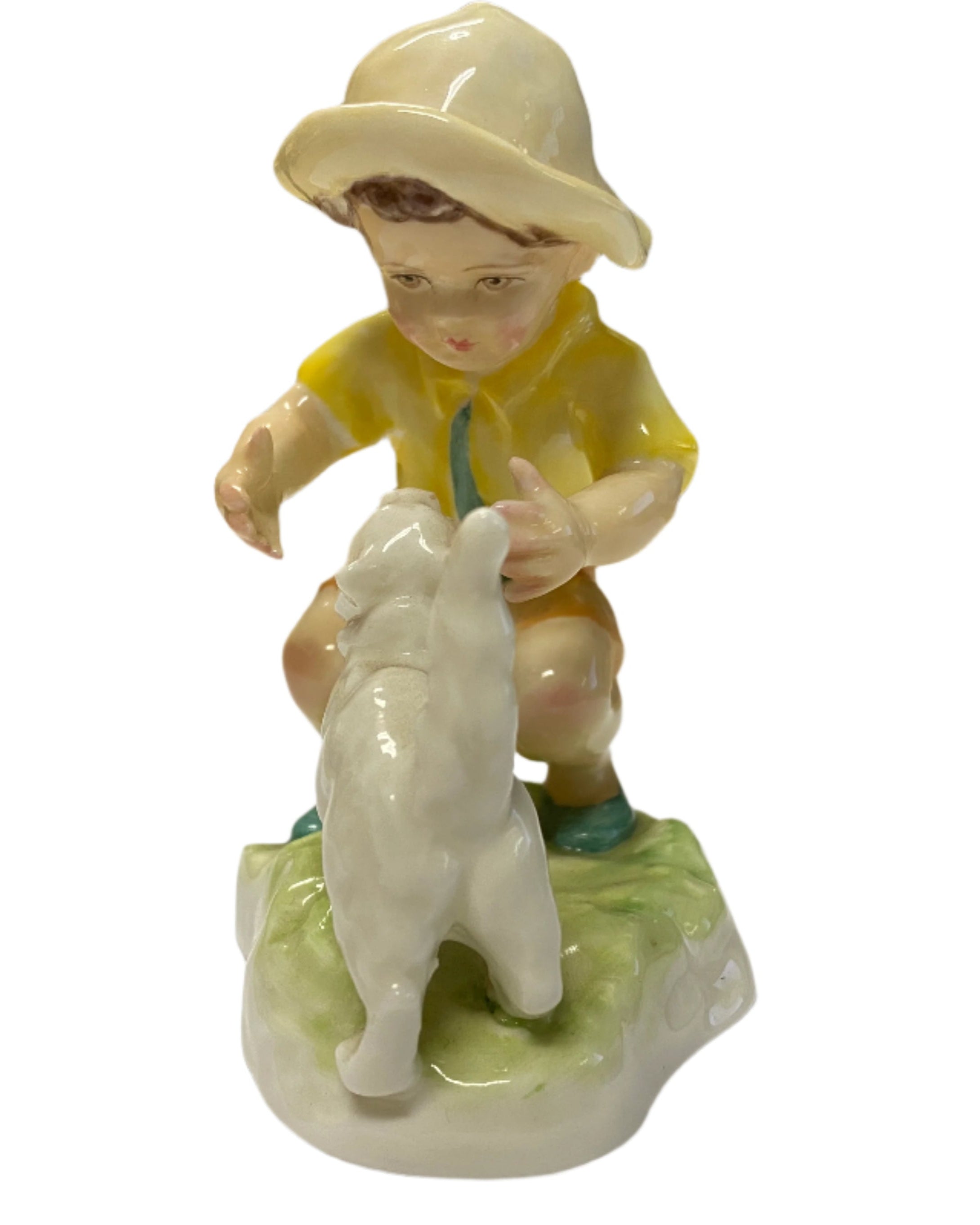 Vintage Royal Worcester Child and Cat Figurine