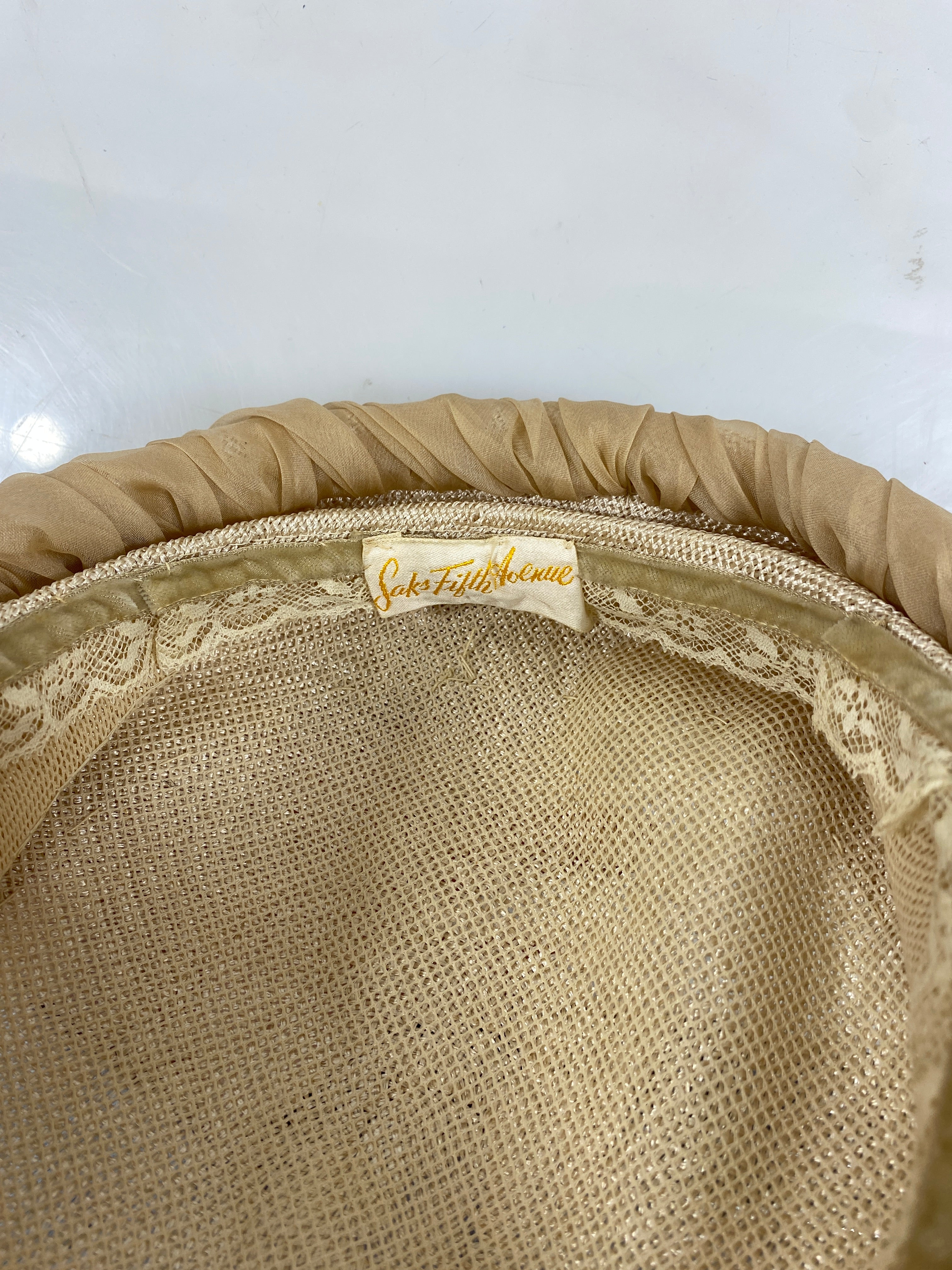 Vintage Saks Fifth Avenue Blush Mushroom Hat