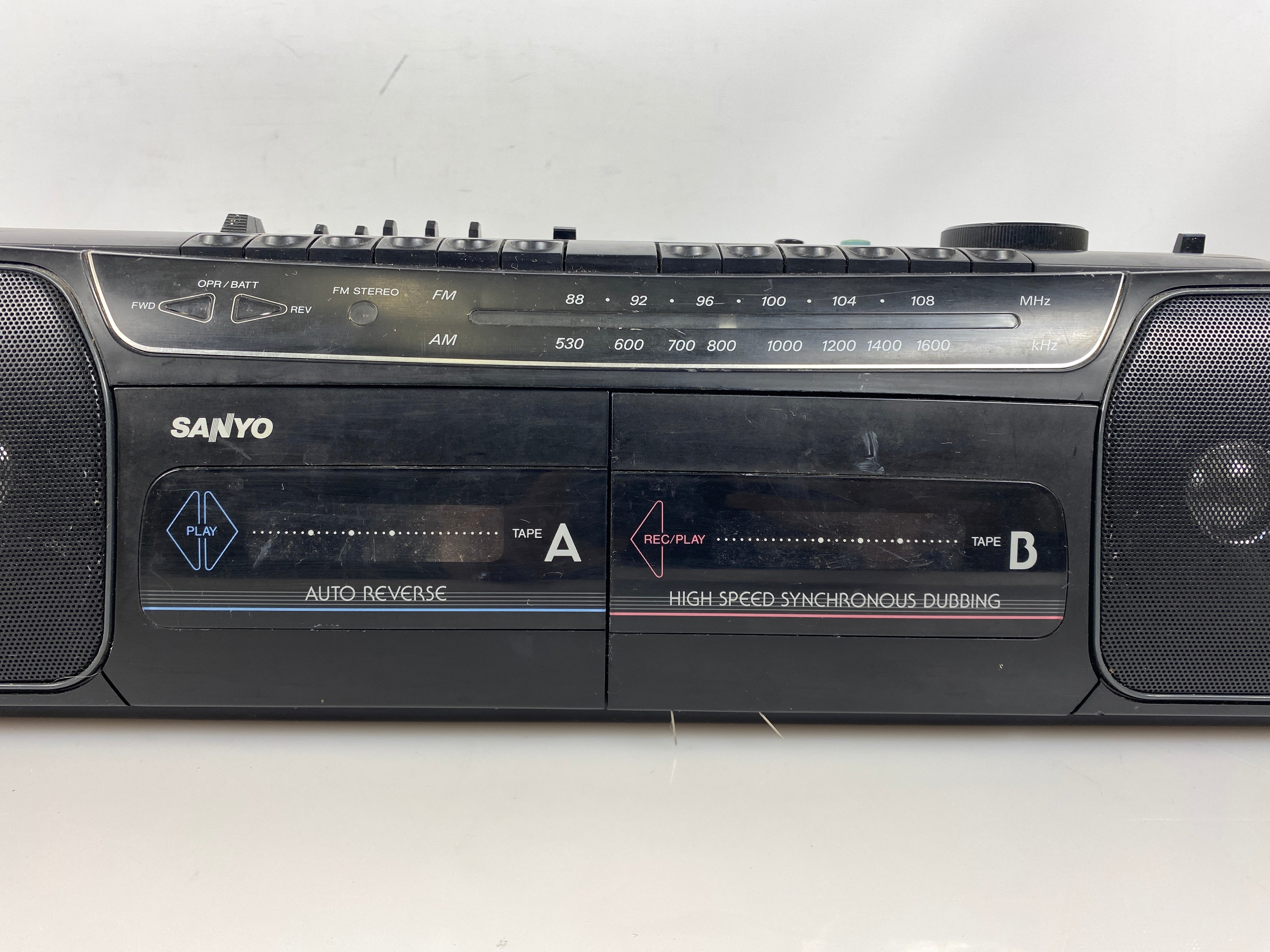 Vintage Sanyo MW738 Dual Cassette  Surround Sound BoomBox
