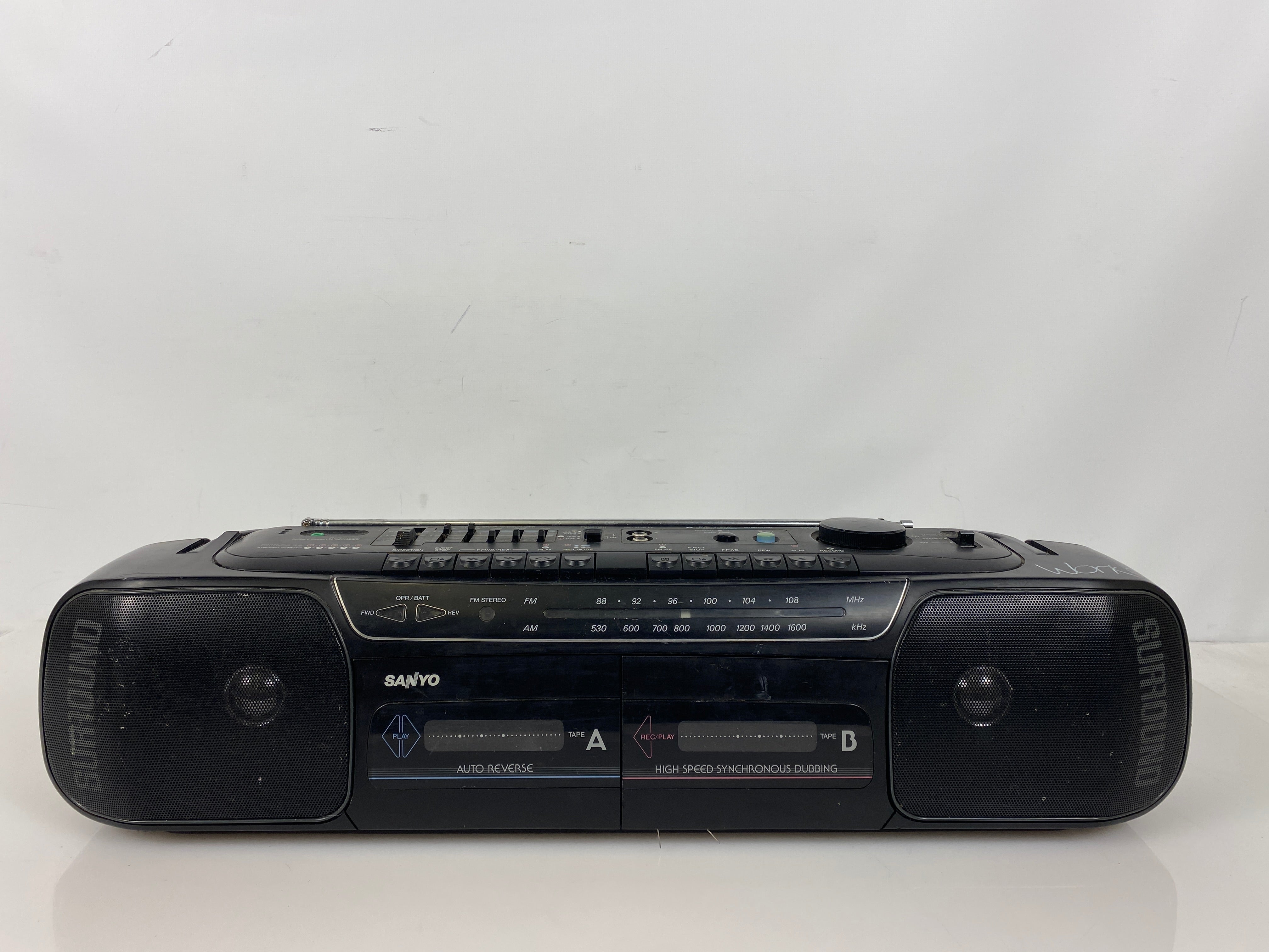Vintage Sanyo MW738 Dual Cassette  Surround Sound BoomBox
