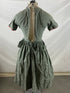 Vintage Short Sleeve Green Dress with Red Borders