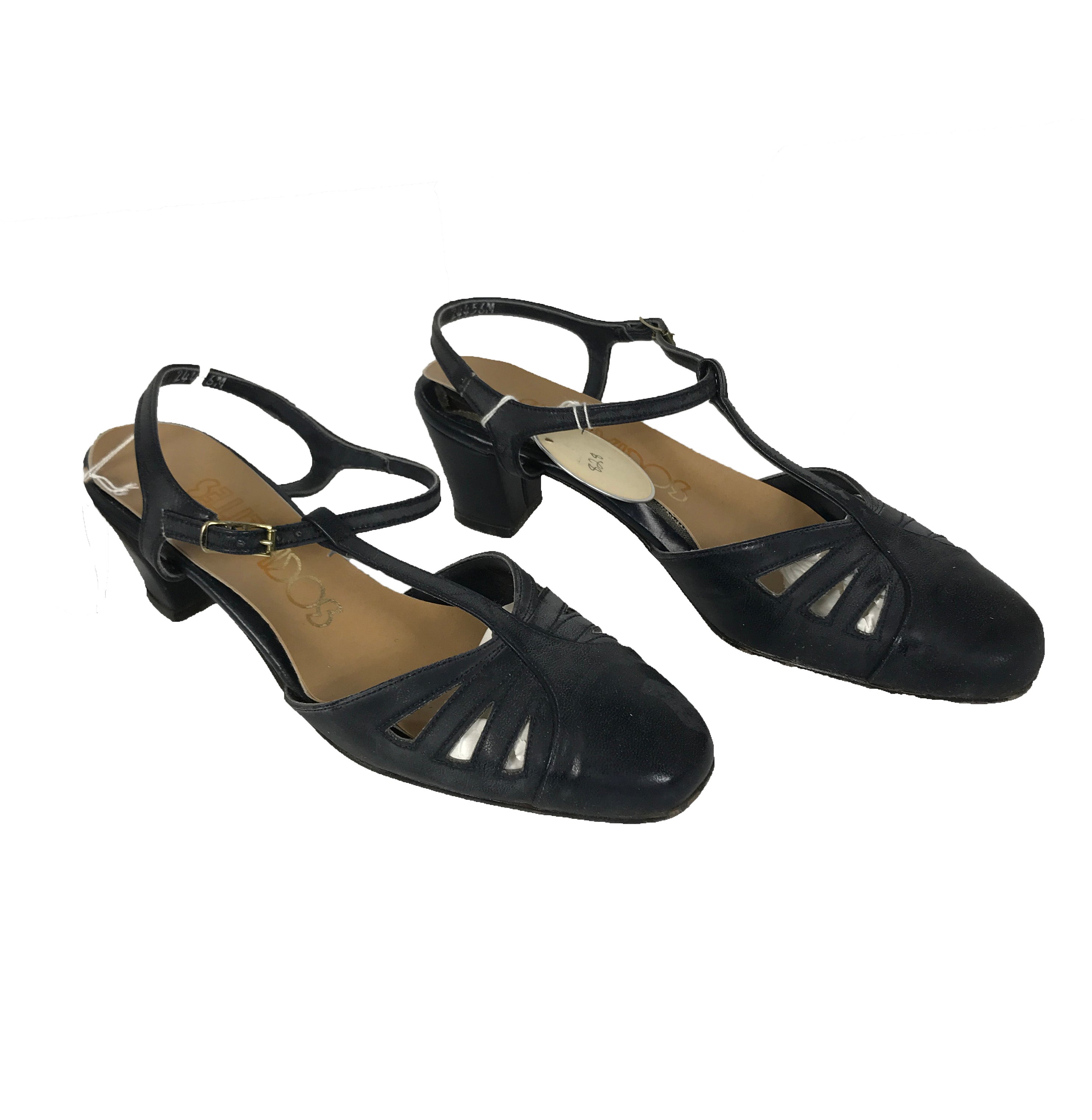 Vintage Socialites Blue Closed Toe Heels Women's Size 6