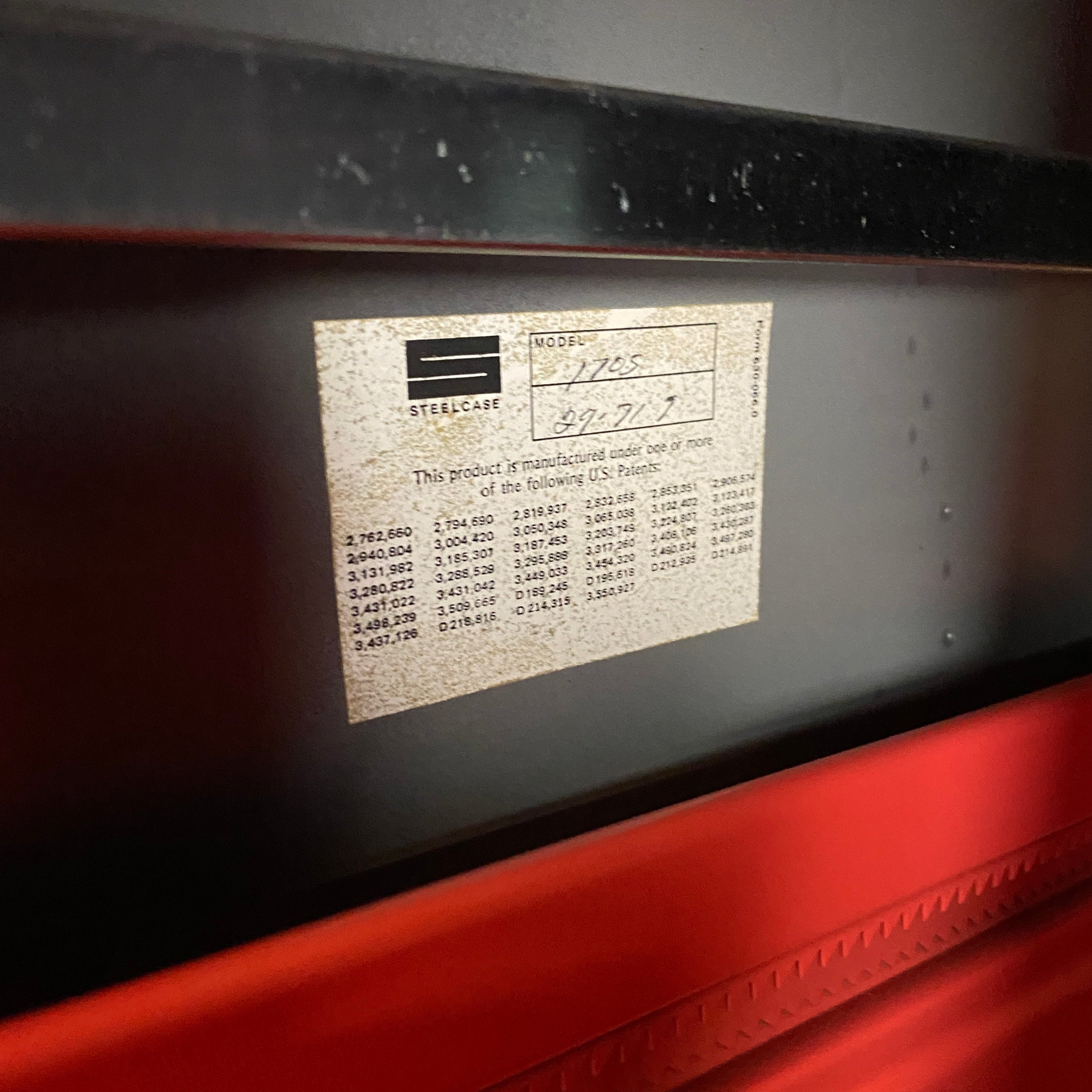 Vintage Steelcase #1705 Multi Color 4 Drawer File Cabinet