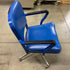 Vintage Steelcase #C148 Blue Upholstered Metal Office Chair