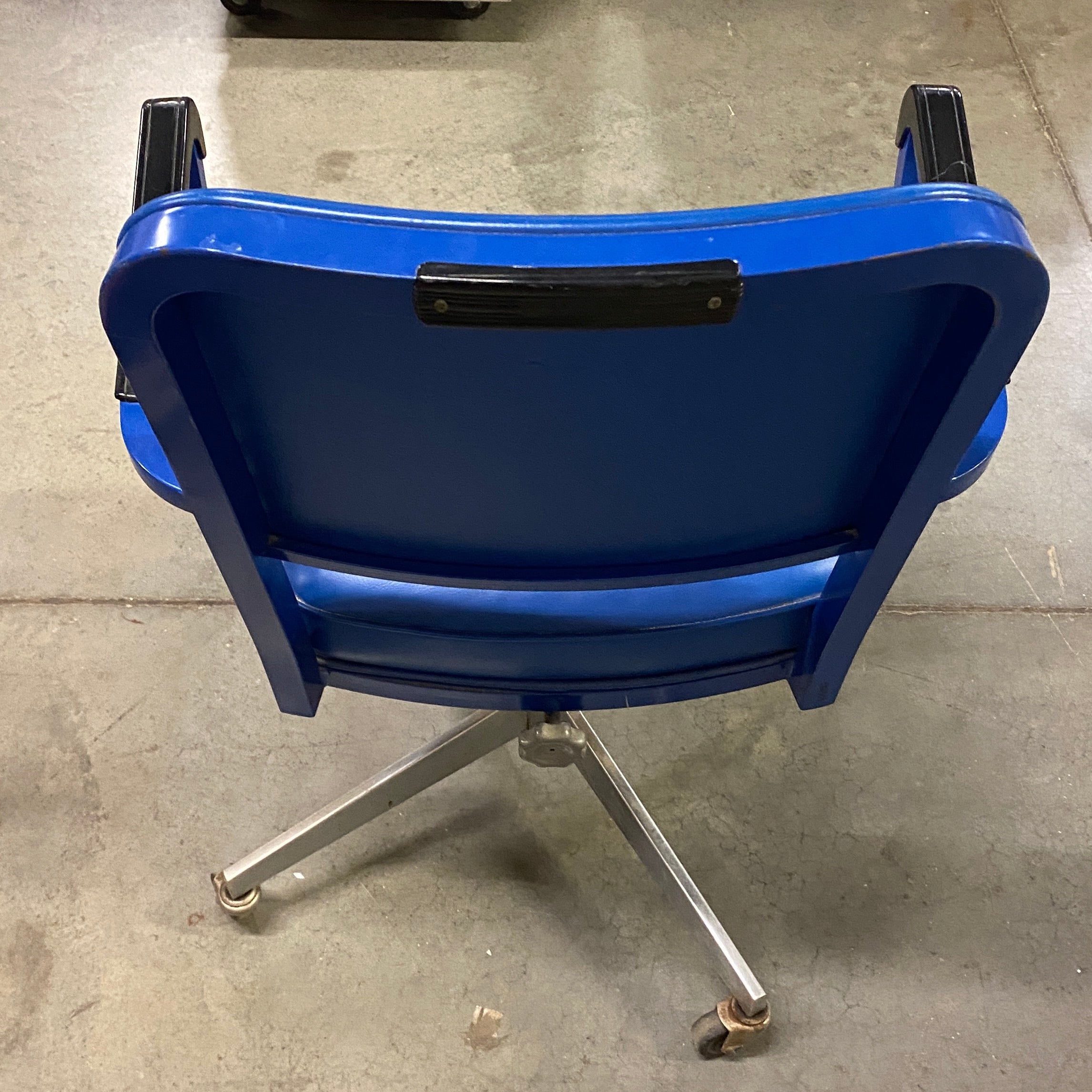 Vintage Steelcase #C148 Blue Upholstered Metal Office Chair