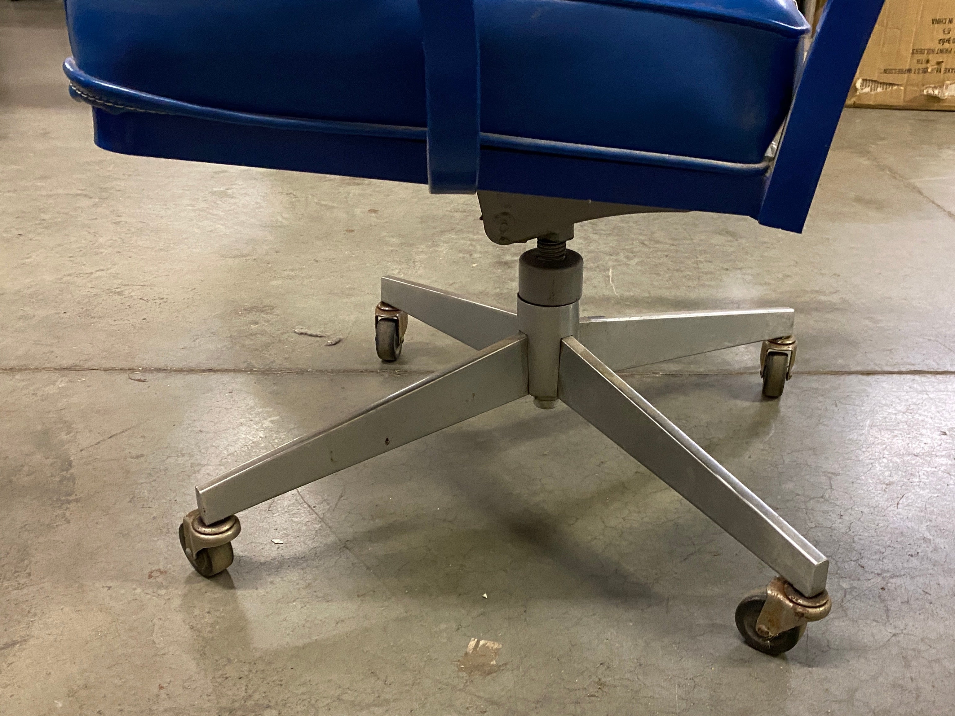 Vintage Steelcase #C148 Blue Upholstered Metal Office Chair