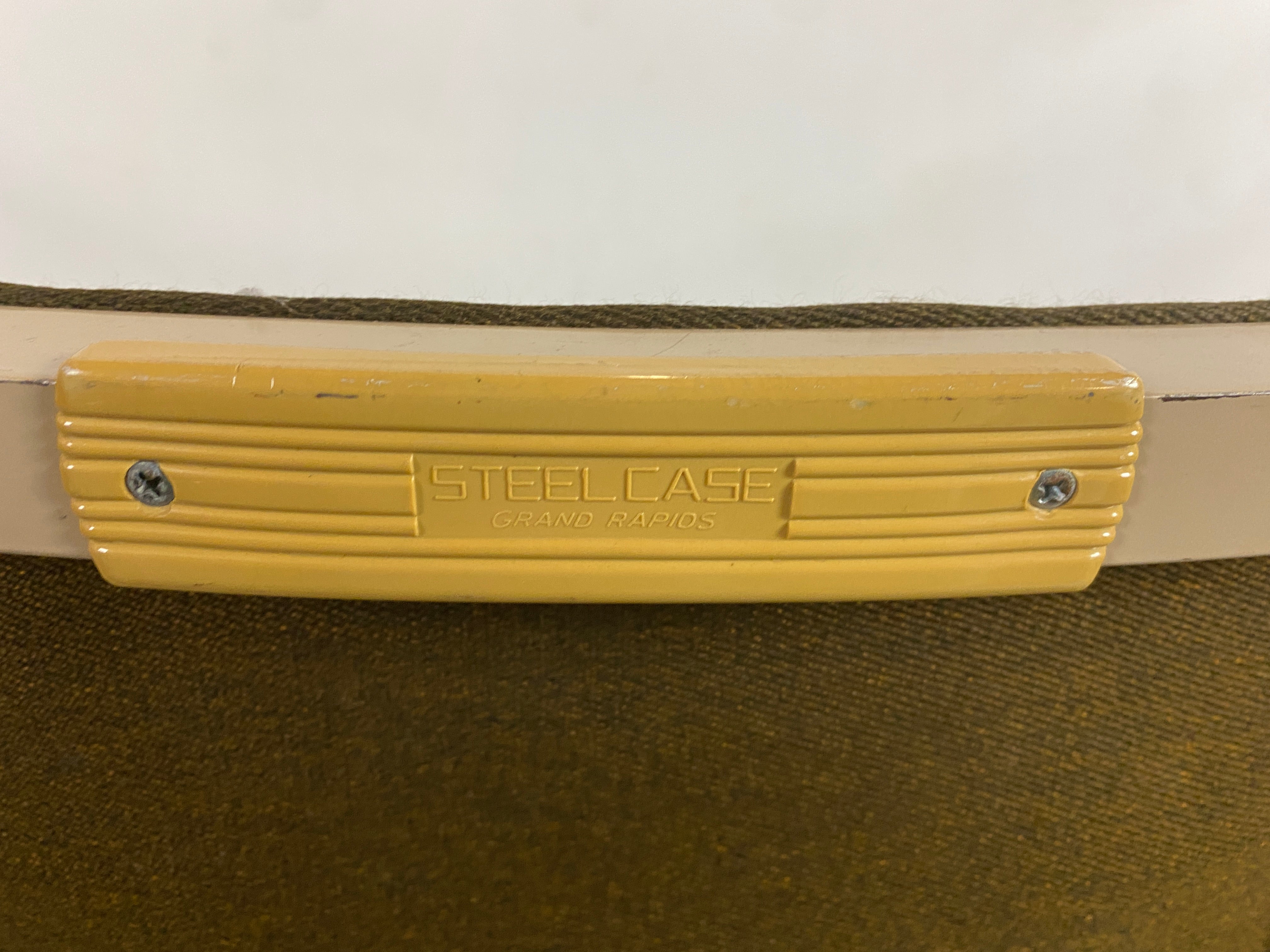 Vintage Steelcase #C148 Brown Upholstered Metal Office Chair