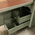 Vintage Steelcase Swamp Green Colored Wood Laminate Tanker Desk
