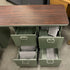 Vintage Steelcase Swamp Green Colored Wood Laminate Tanker Desk