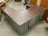 Vintage Steelcase Swamp Green Colored Wood Laminate Tanker Desk