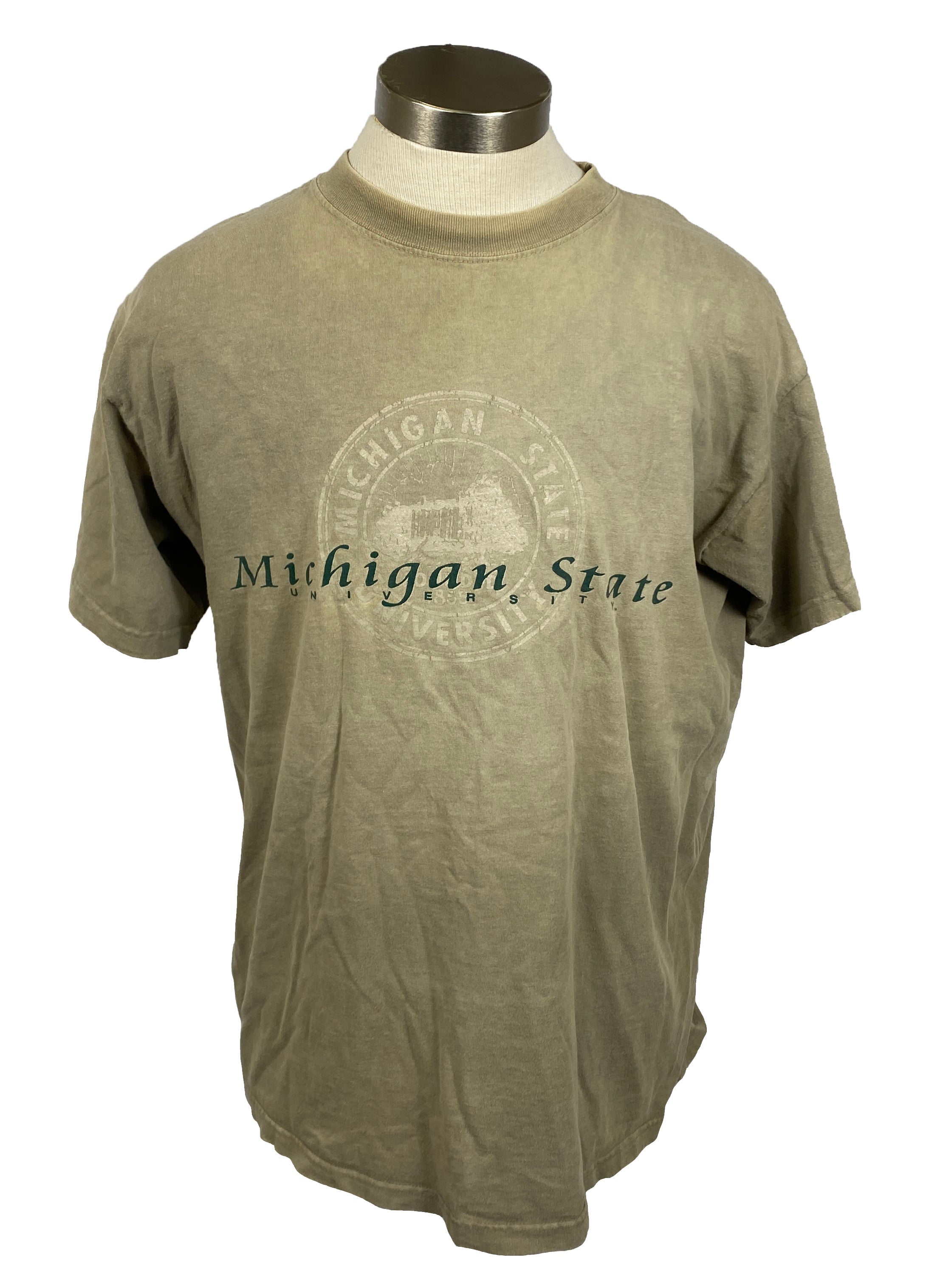 Vintage Tan Michigan State University T-Shirt Unisex Size L