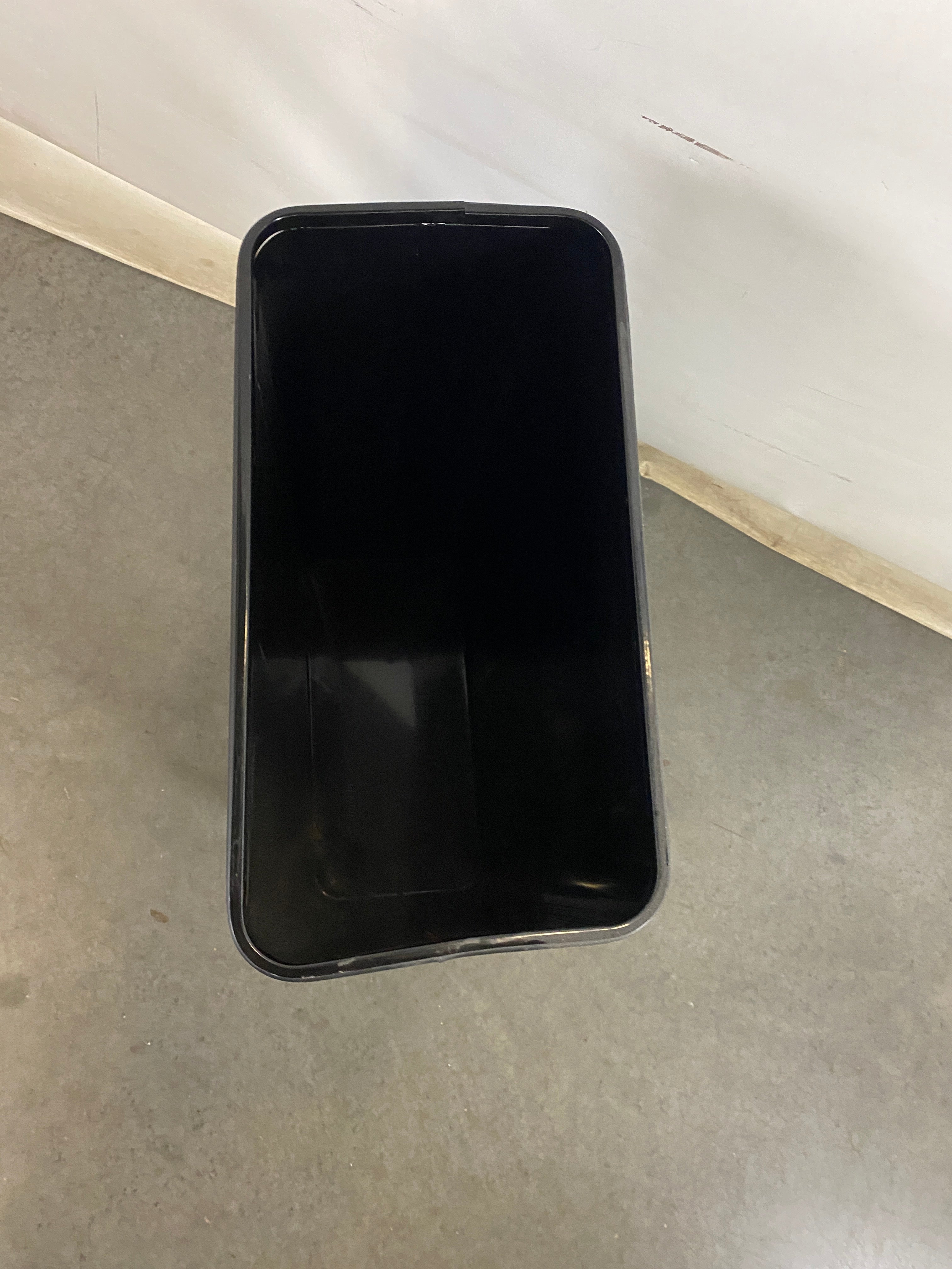 Vintage United 30" Rectangular Black Trash Can
