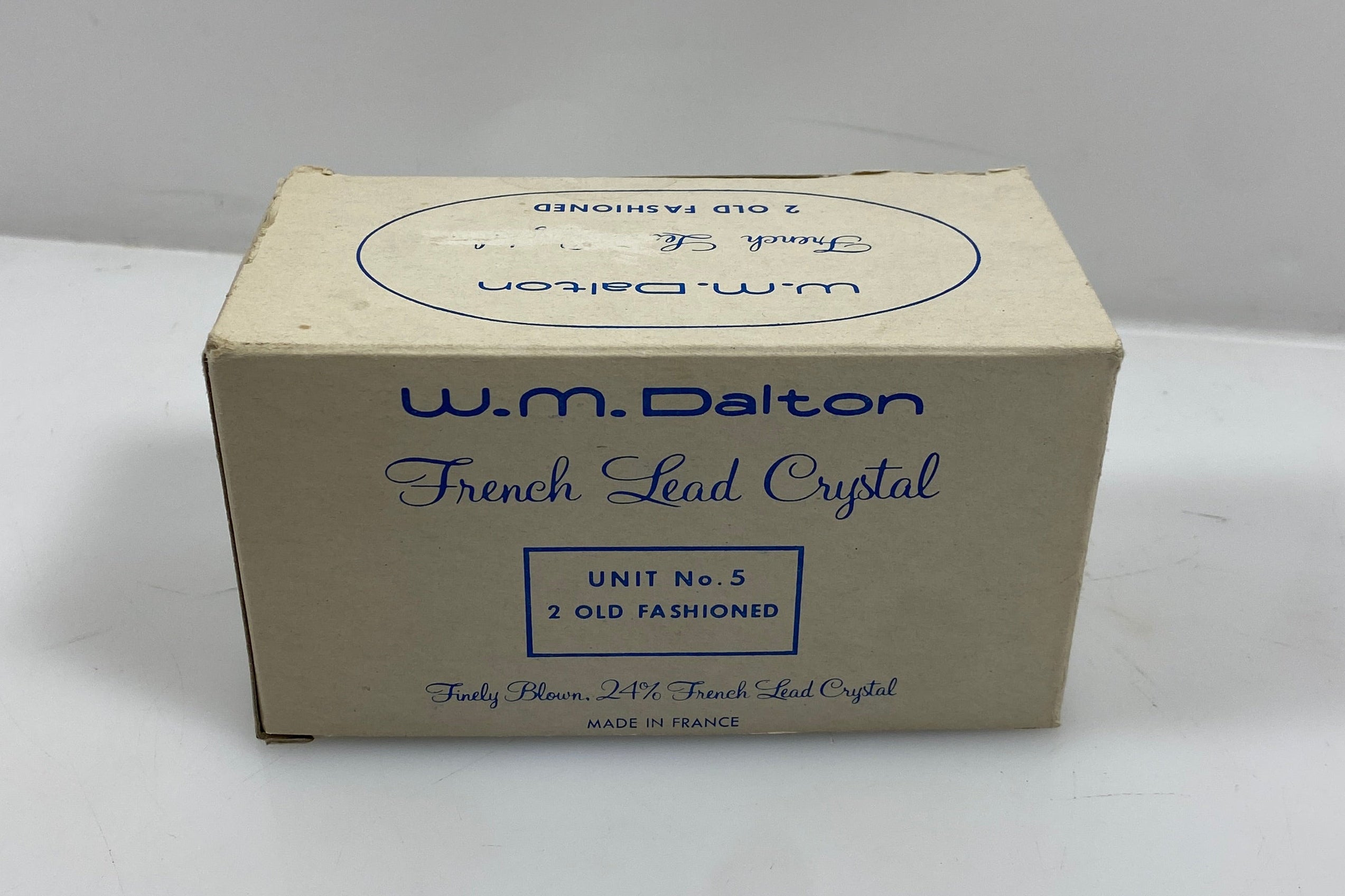 Vintage W.M. Dalton French Lead Crystal #5 2 Pack of Old Fashioned Glasses *New*