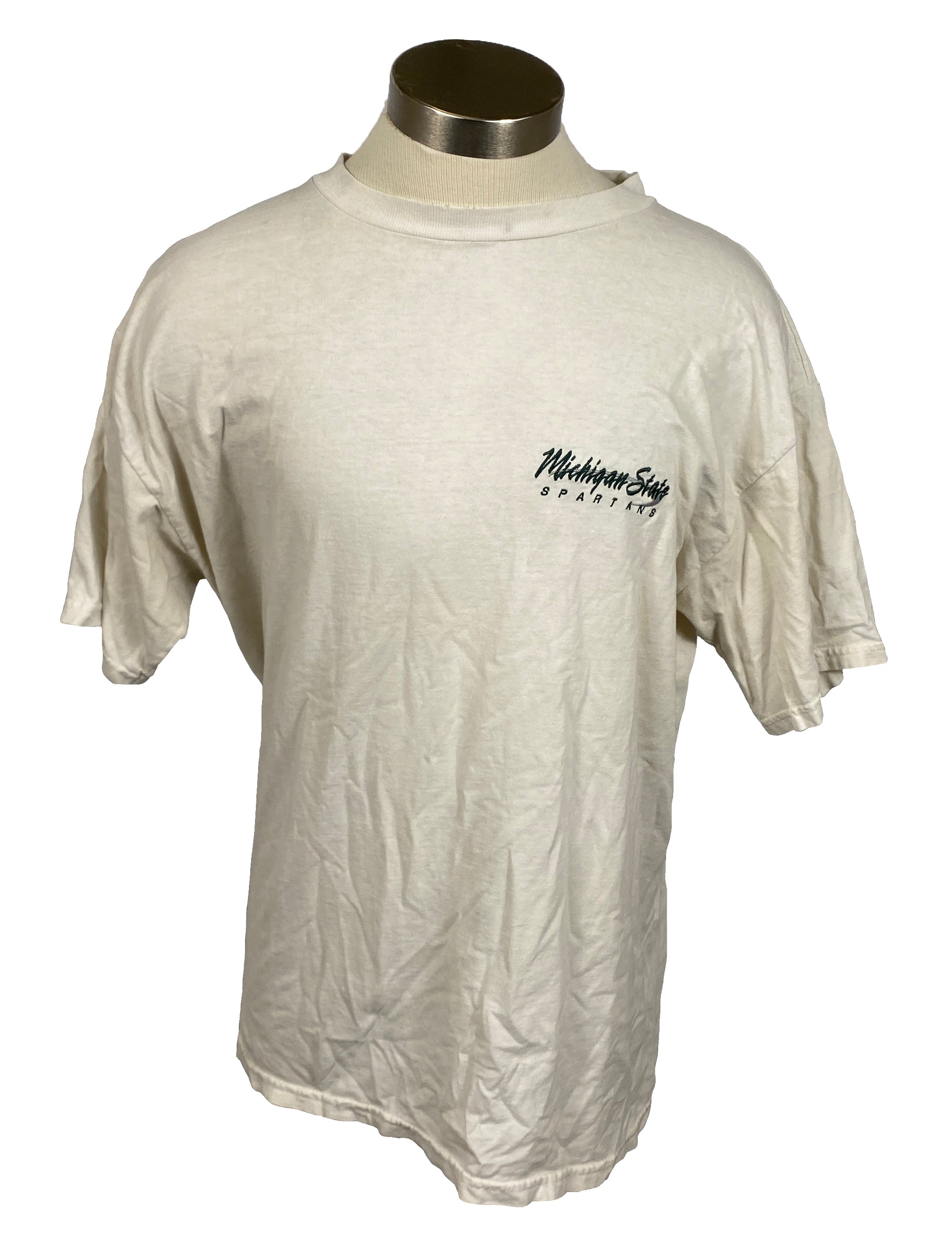 Vintage White Michigan State University T-Shirt Unisex Size L