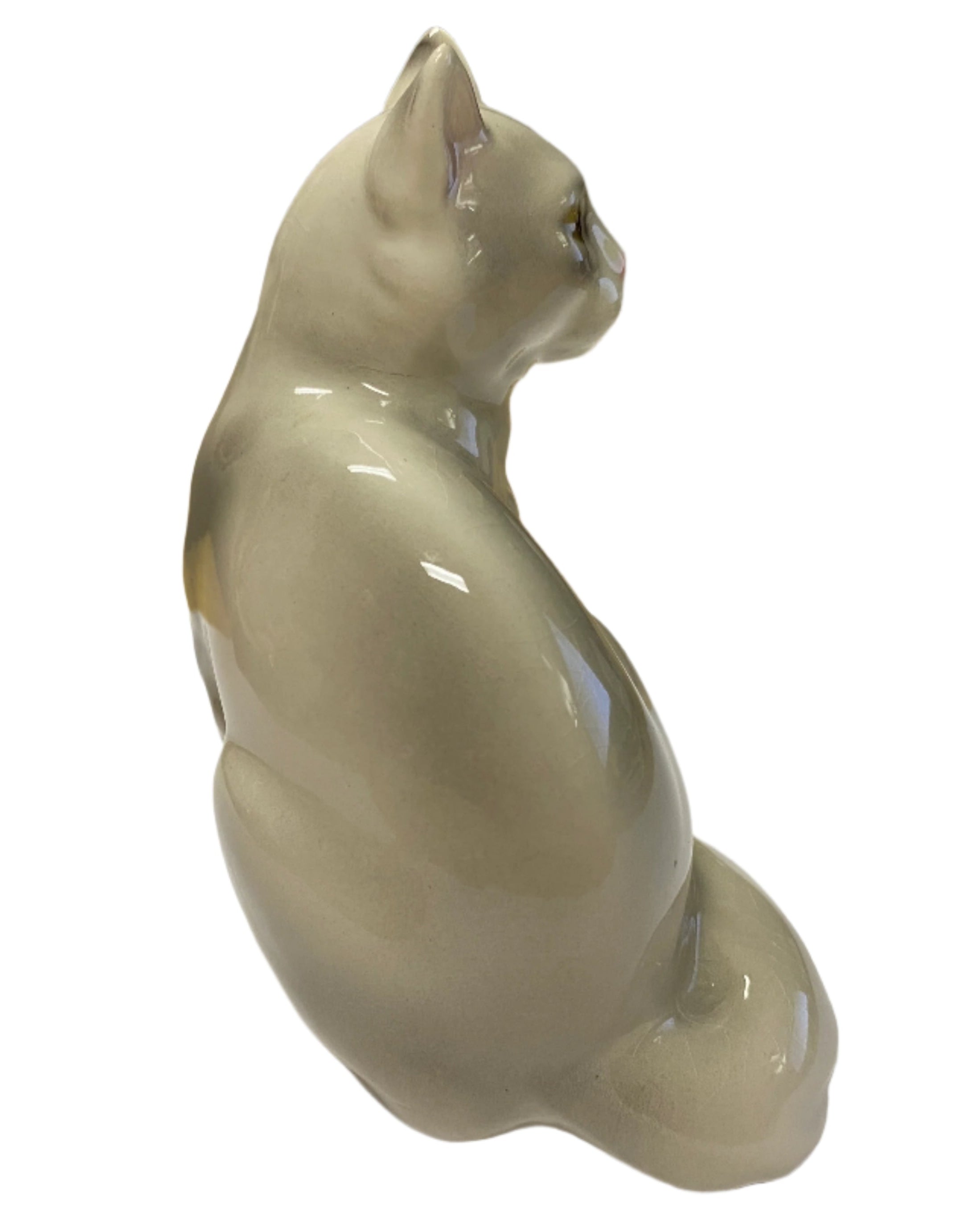 Vintage Wien Keranos Ceramic White Cat Figurine