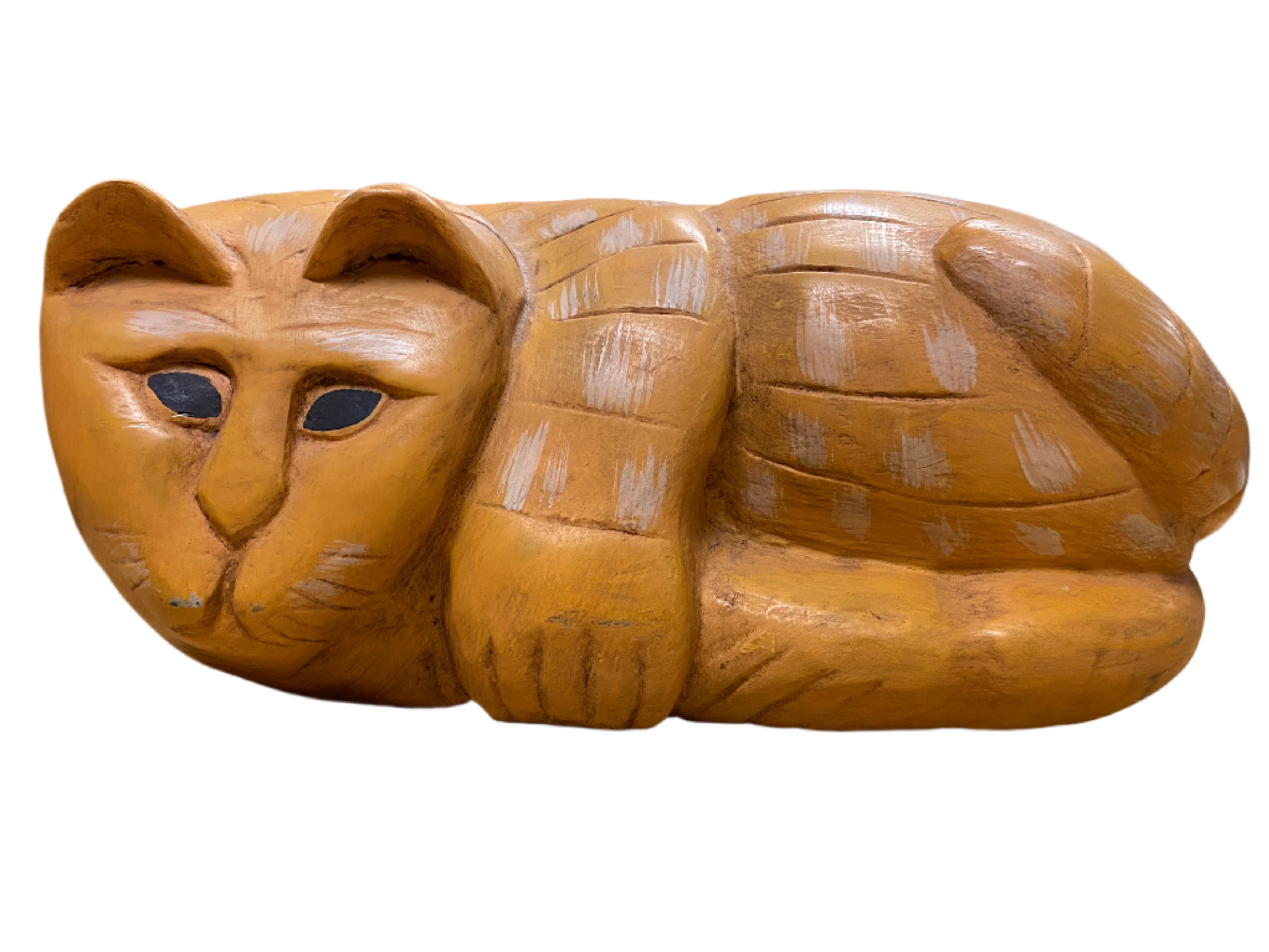 Vintage Wooden Cat Figurine