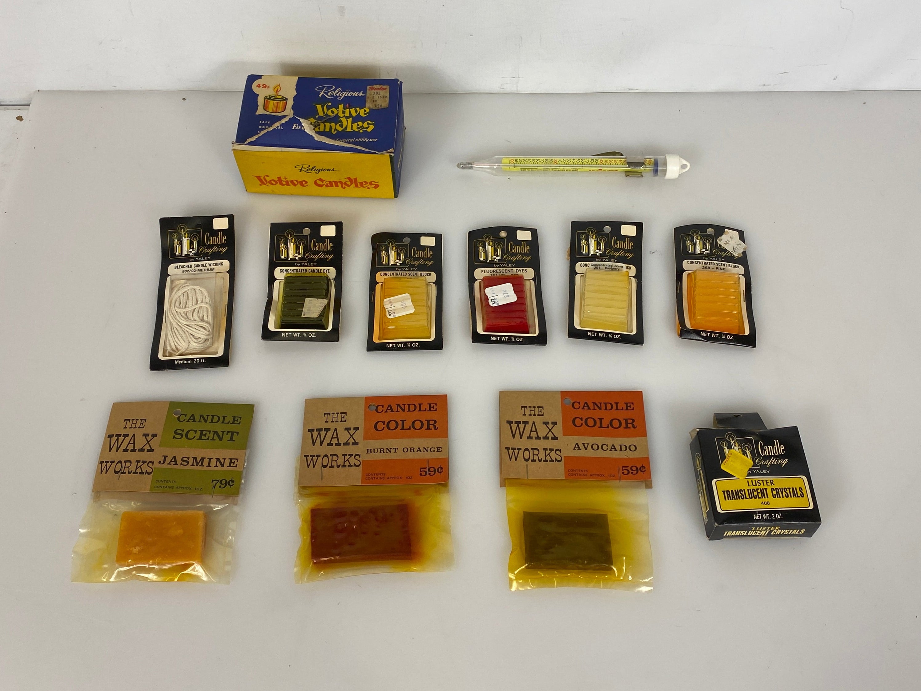 Vintage Yaley Wax and Candle Making Set of 12