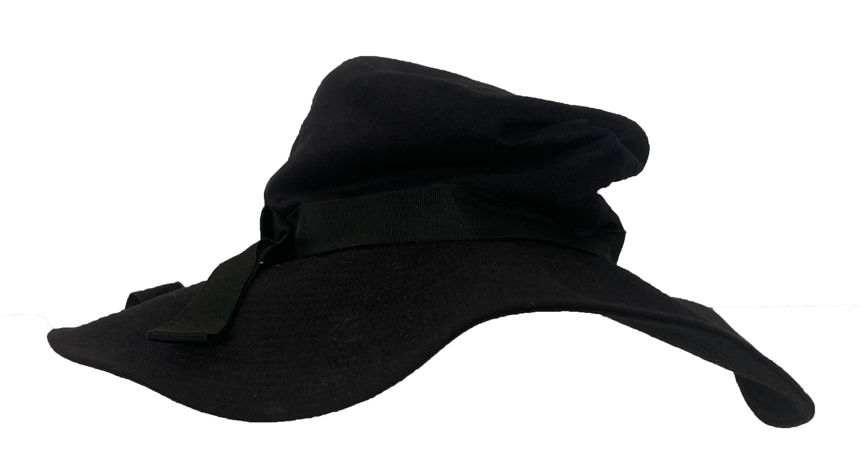 Vintage Young Towner's Hat Shop Black Wide Brimmed Hat