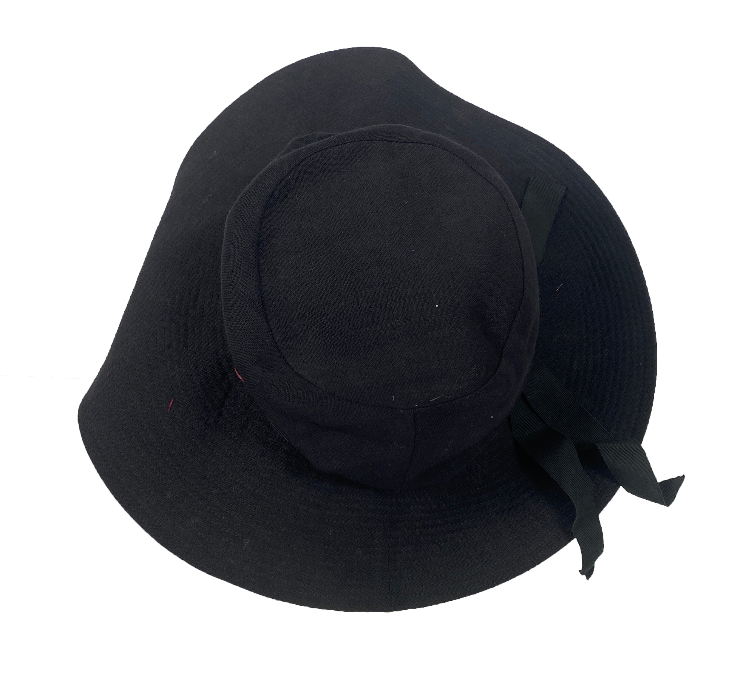 Vintage Young Towner's Hat Shop Black Wide Brimmed Hat