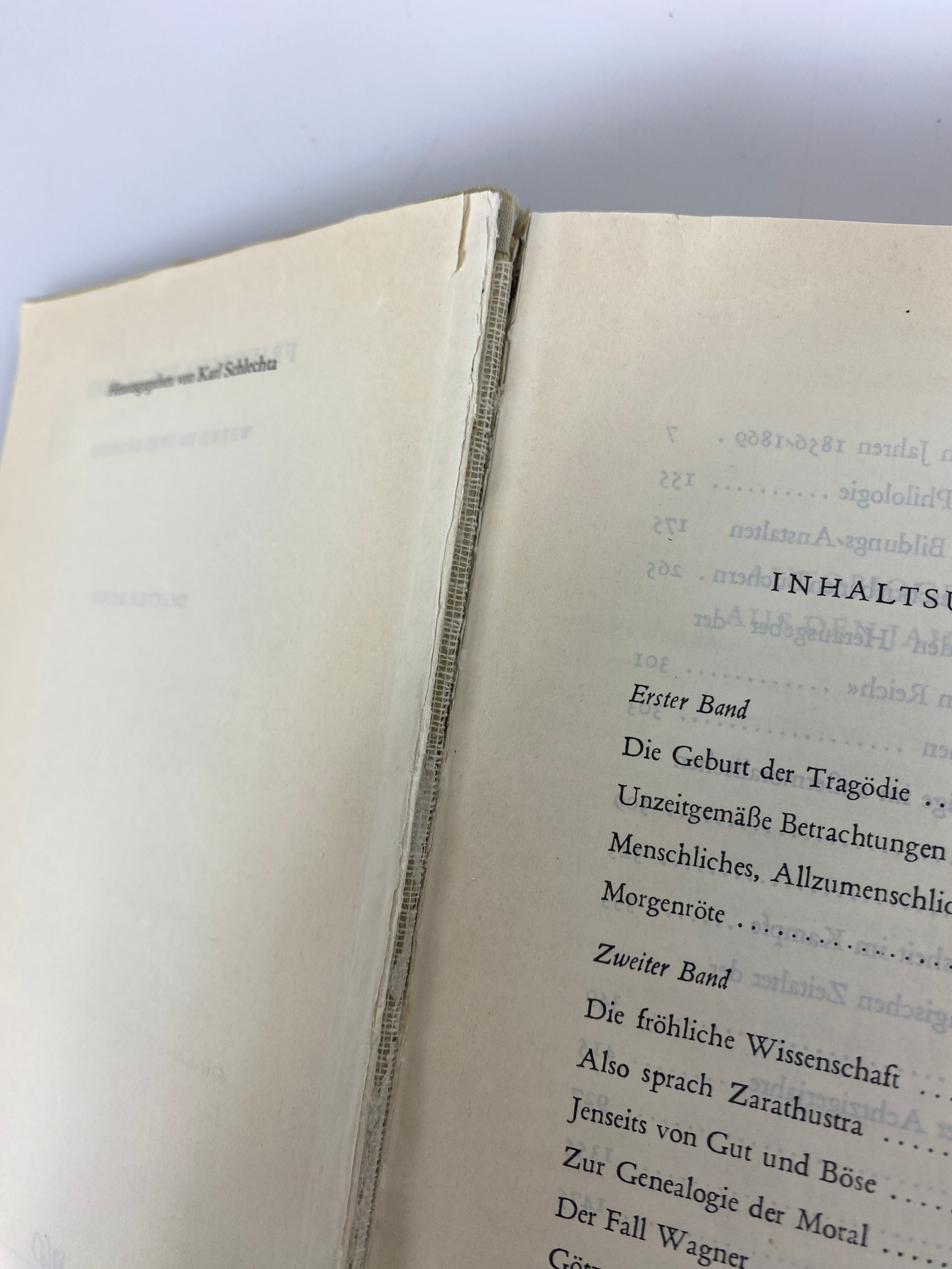 Vols I & III Friedrich Nietzsche Works in 3 Volumes in German 1960 Ex-Library