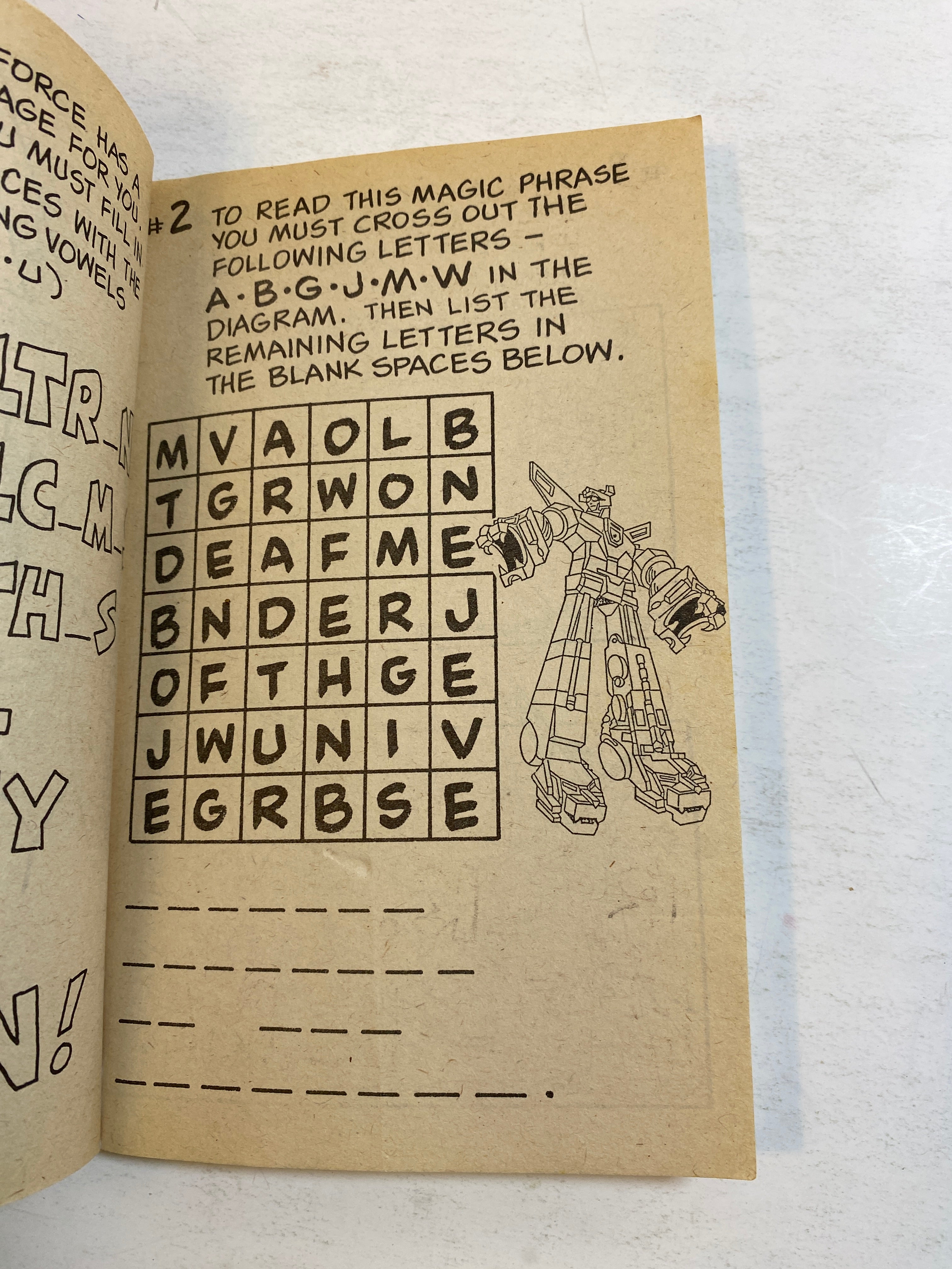 Voltron Vintage ActivityBook 1985