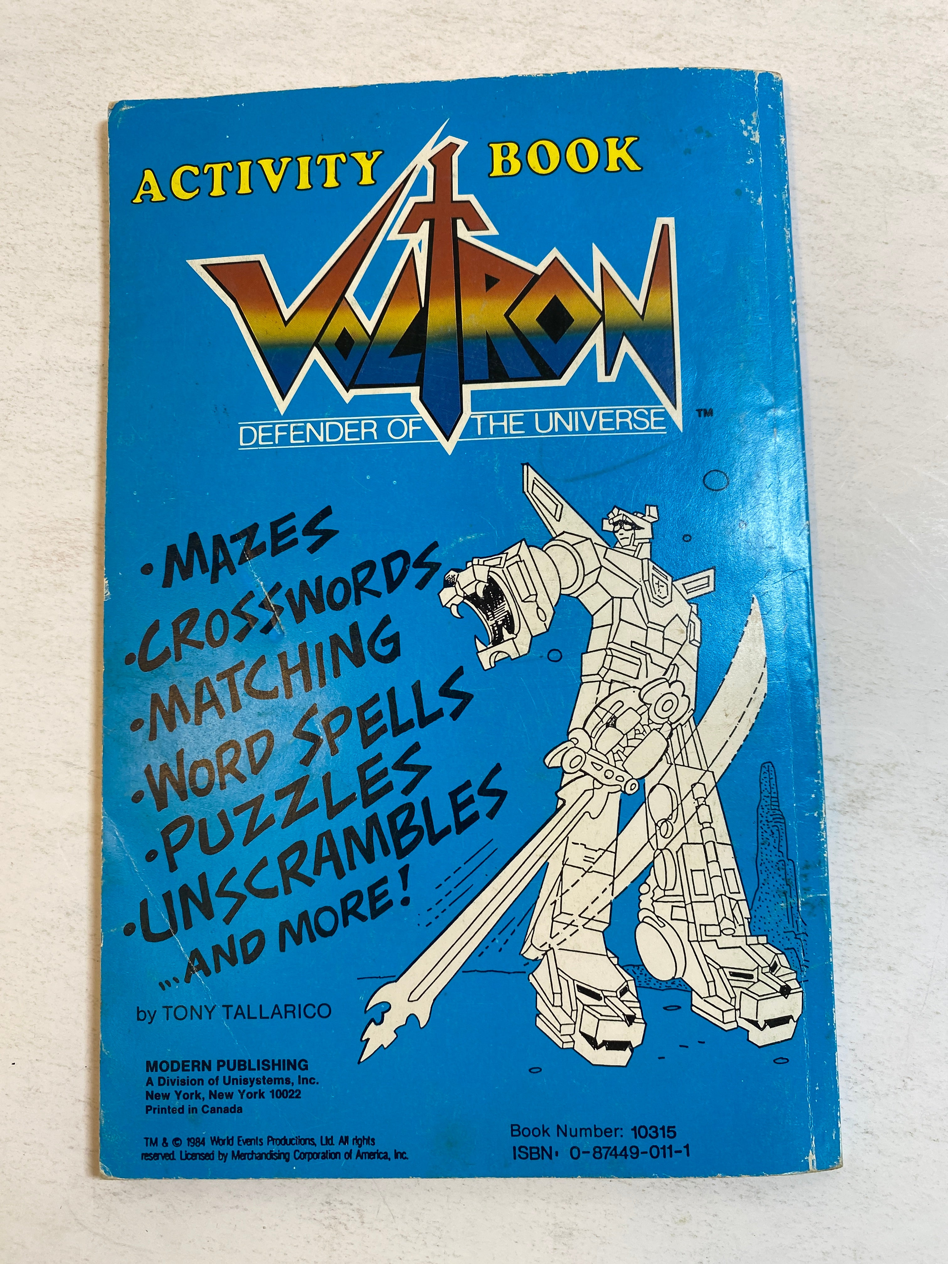 Voltron Vintage ActivityBook 1985