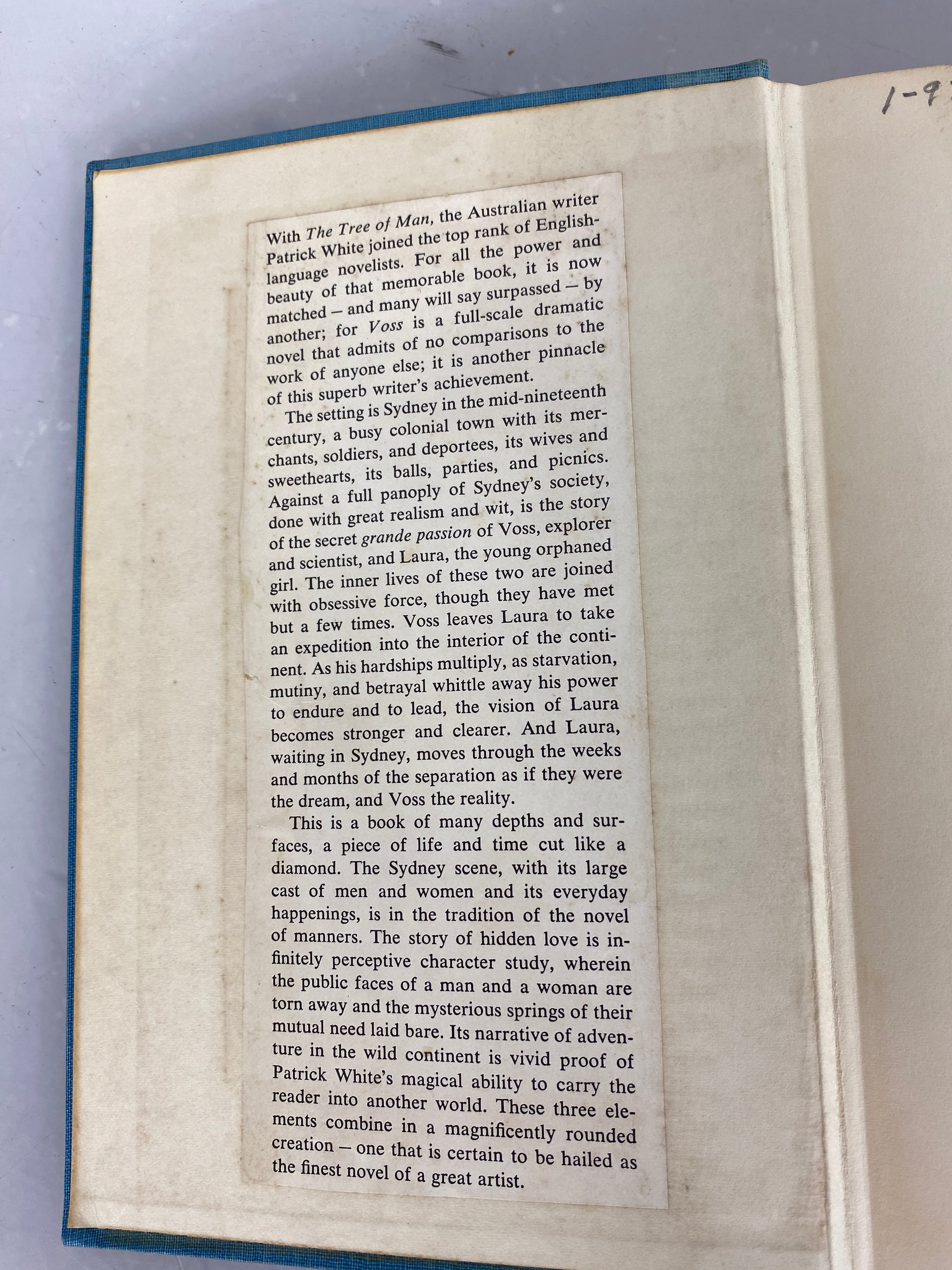 Voss by Patrick White 1957 First Edition HC Former Library Copy