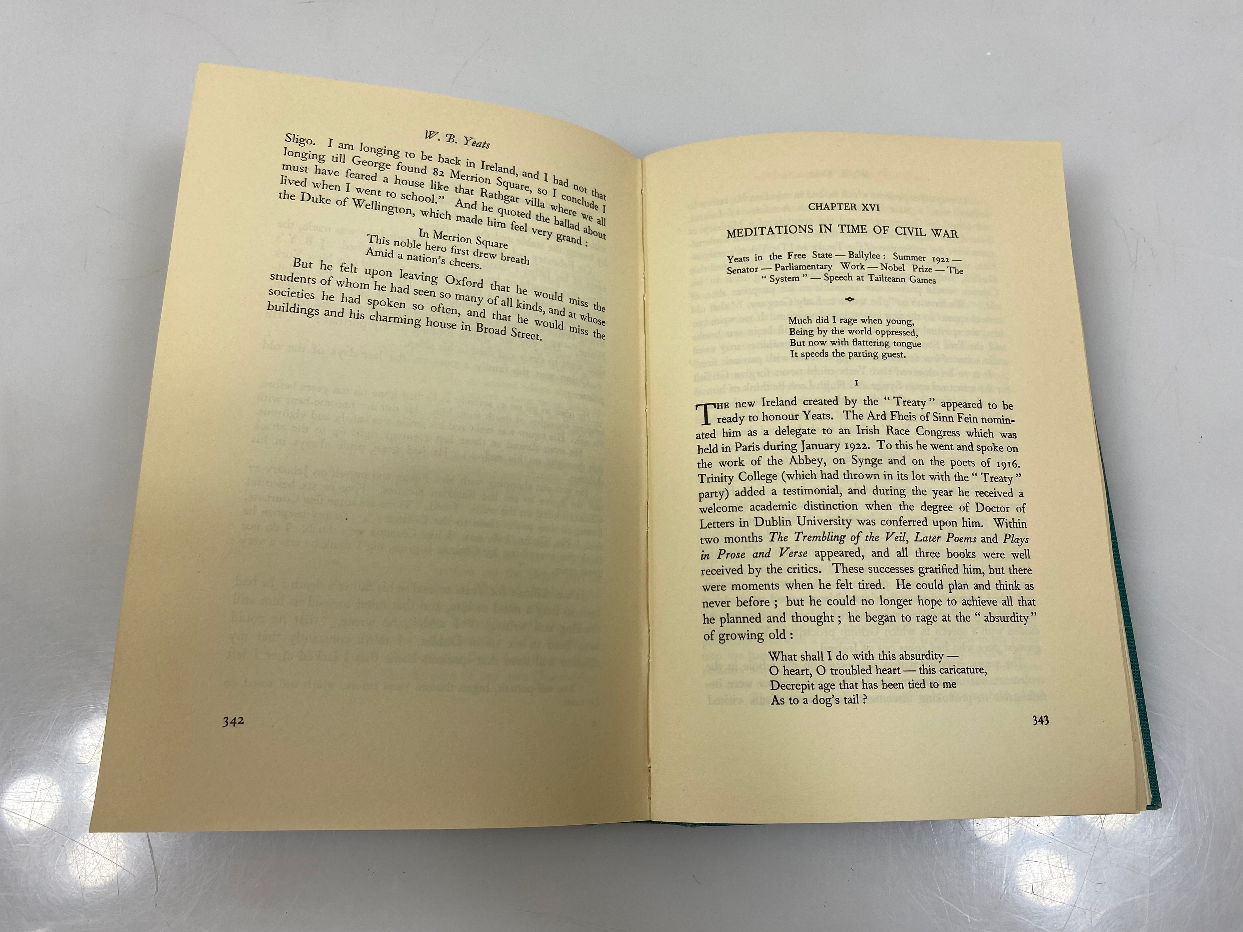 W.B. Yeats 1865-1939 by Hone Ex-library 1962 HC