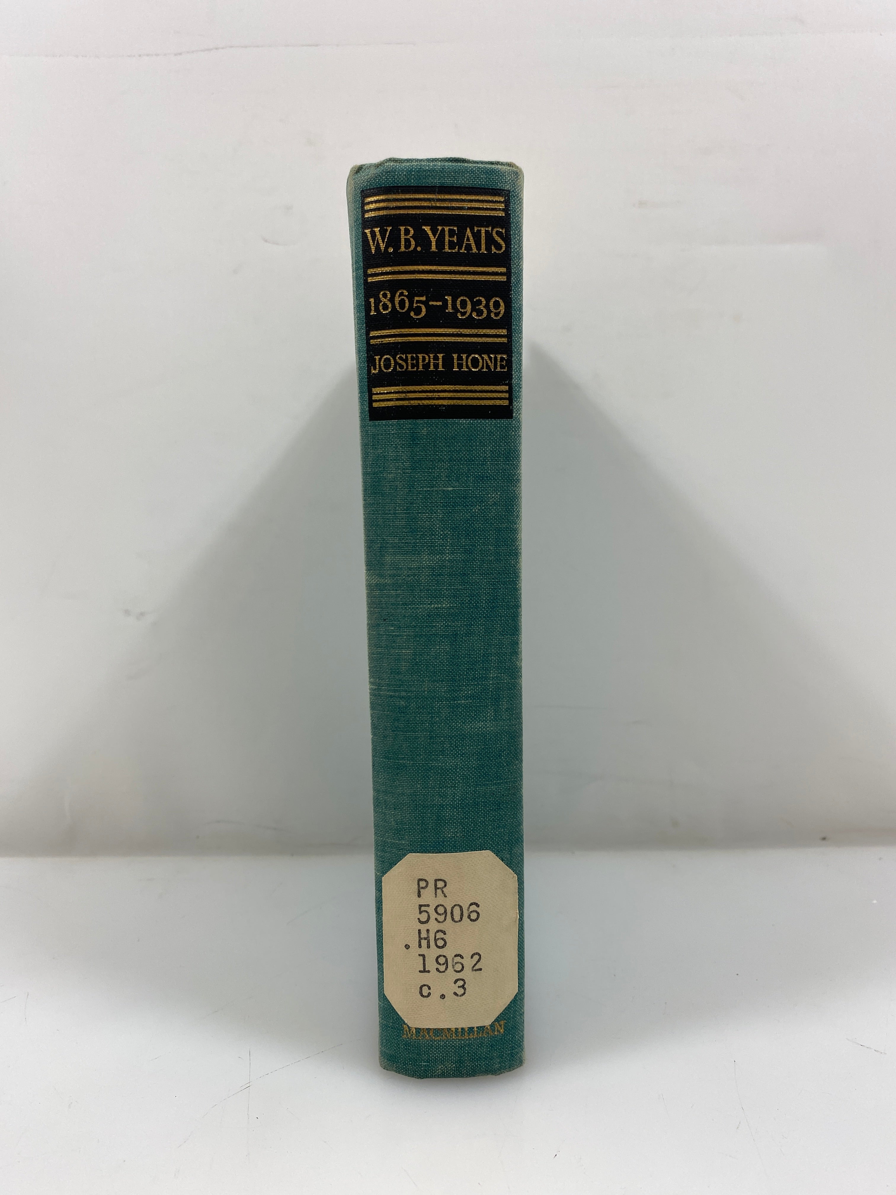 W.B. Yeats 1865-1939 by Hone Ex-library 1962 HC