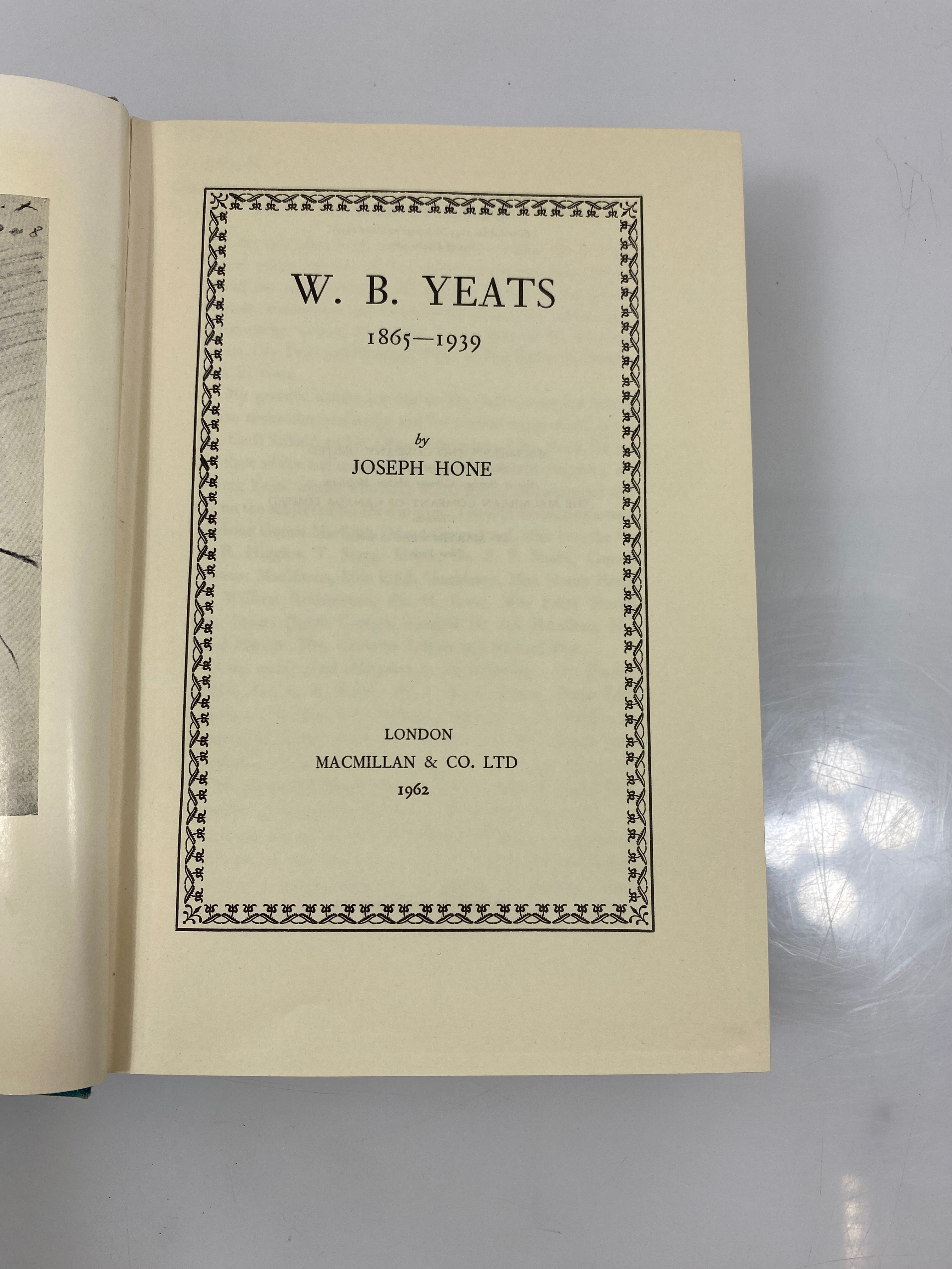 W.B. Yeats 1865-1939 by Hone Ex-library 1962 HC
