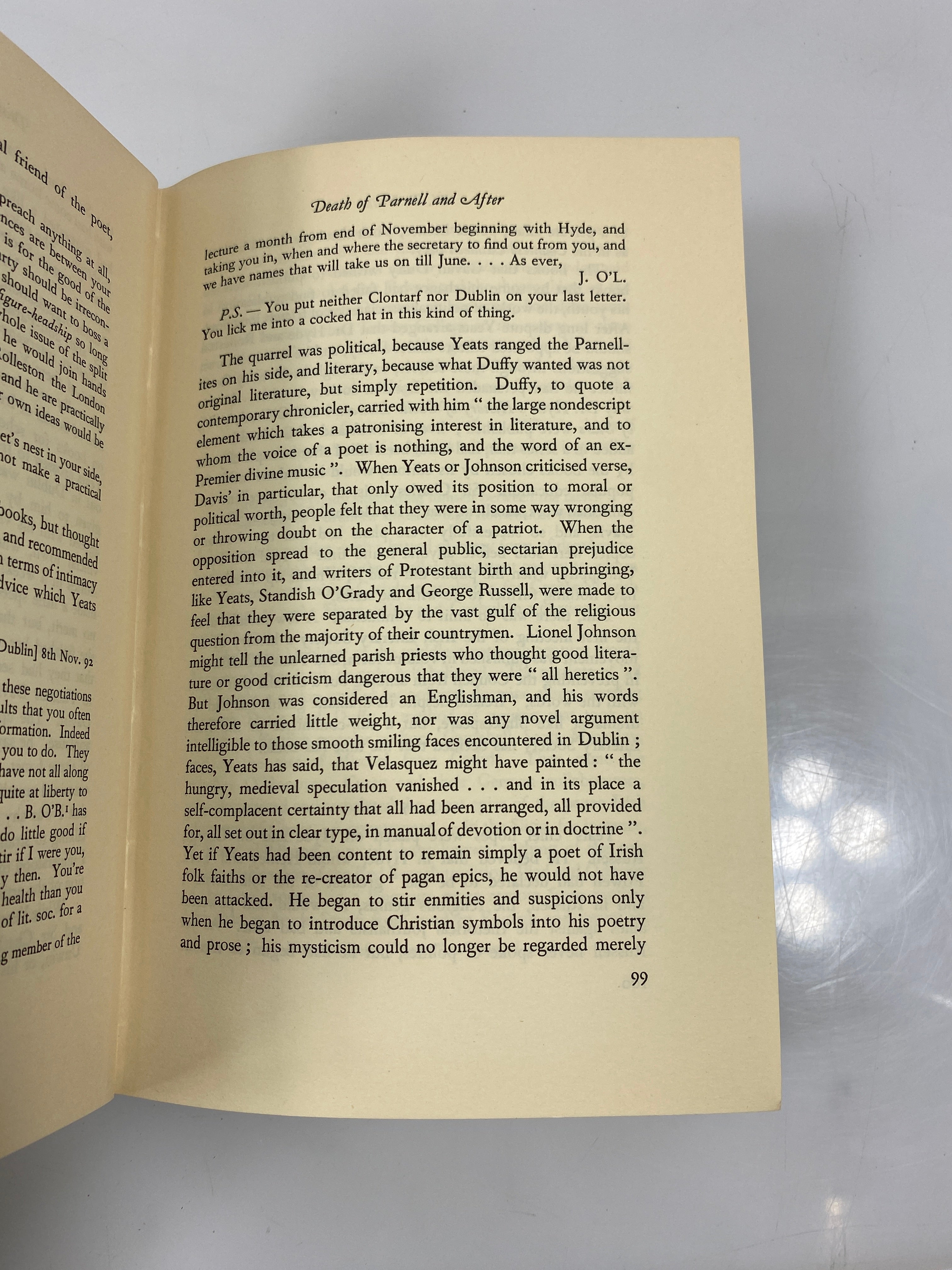 W.B. Yeats 1865-1939 by Hone Ex-library 1962 HC