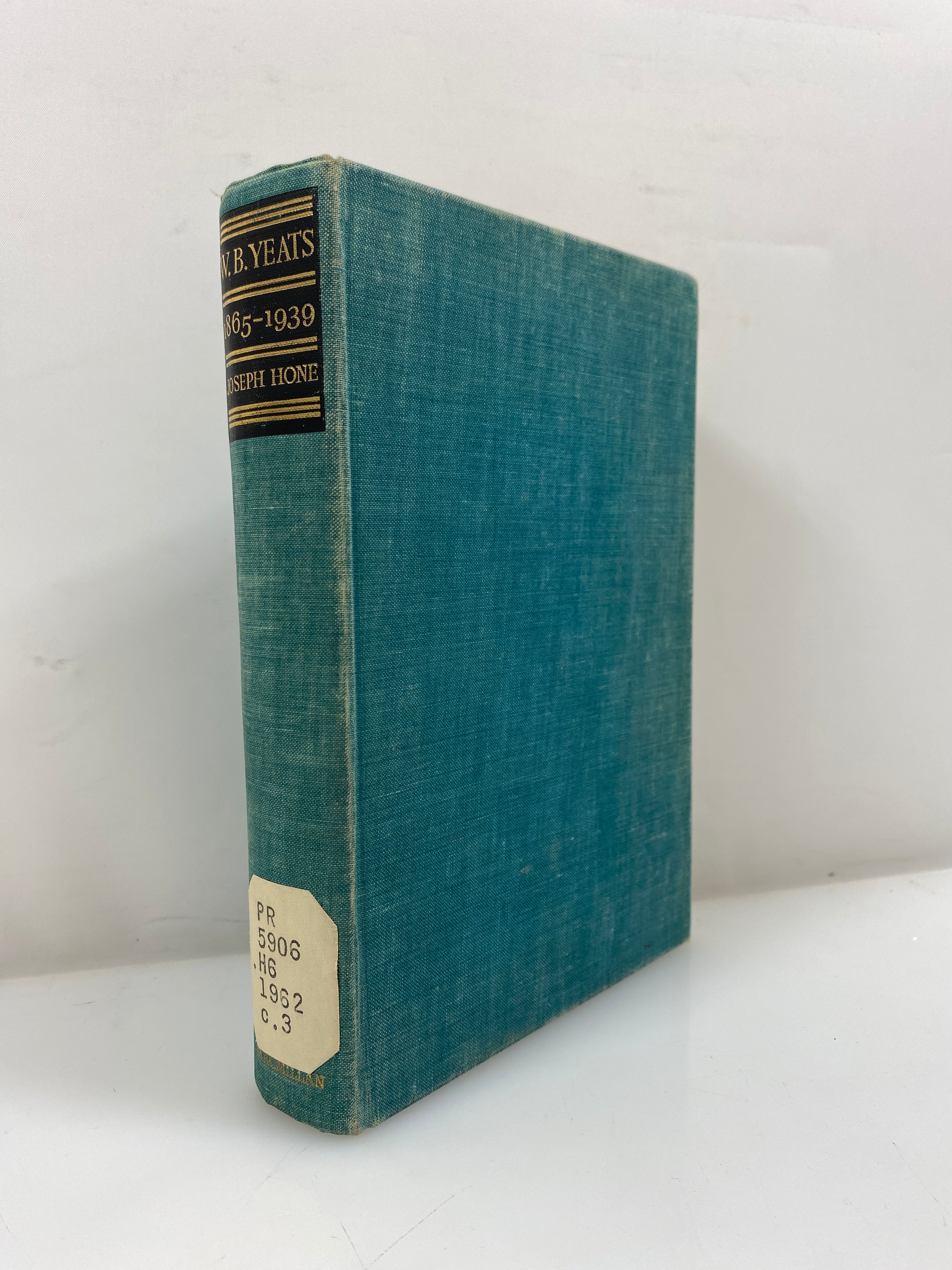 W.B. Yeats 1865-1939 by Hone Ex-library 1962 HC