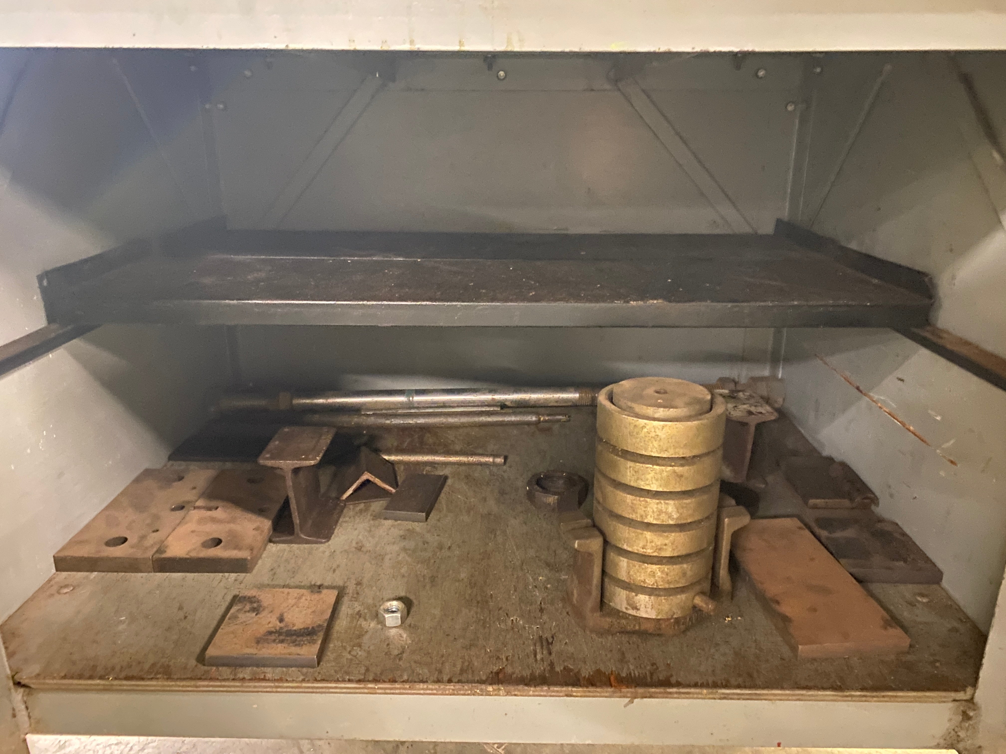 Wabash Metal Products Company #12-10S Hydraulic Press Bolted on Cabinet