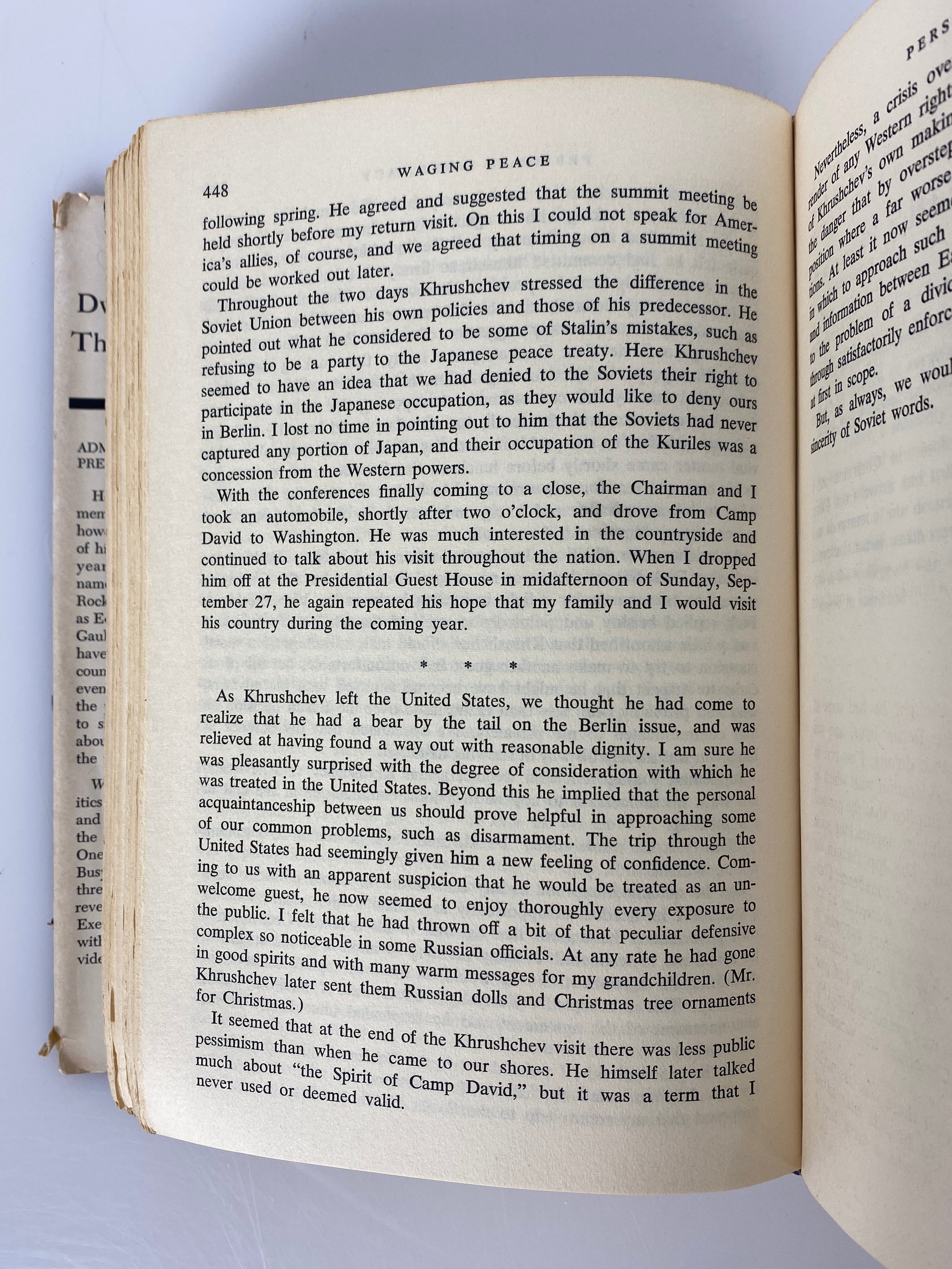 Waging Peace by Dwight D. Eisenhower The White House Years 1965 BCE HC DJ