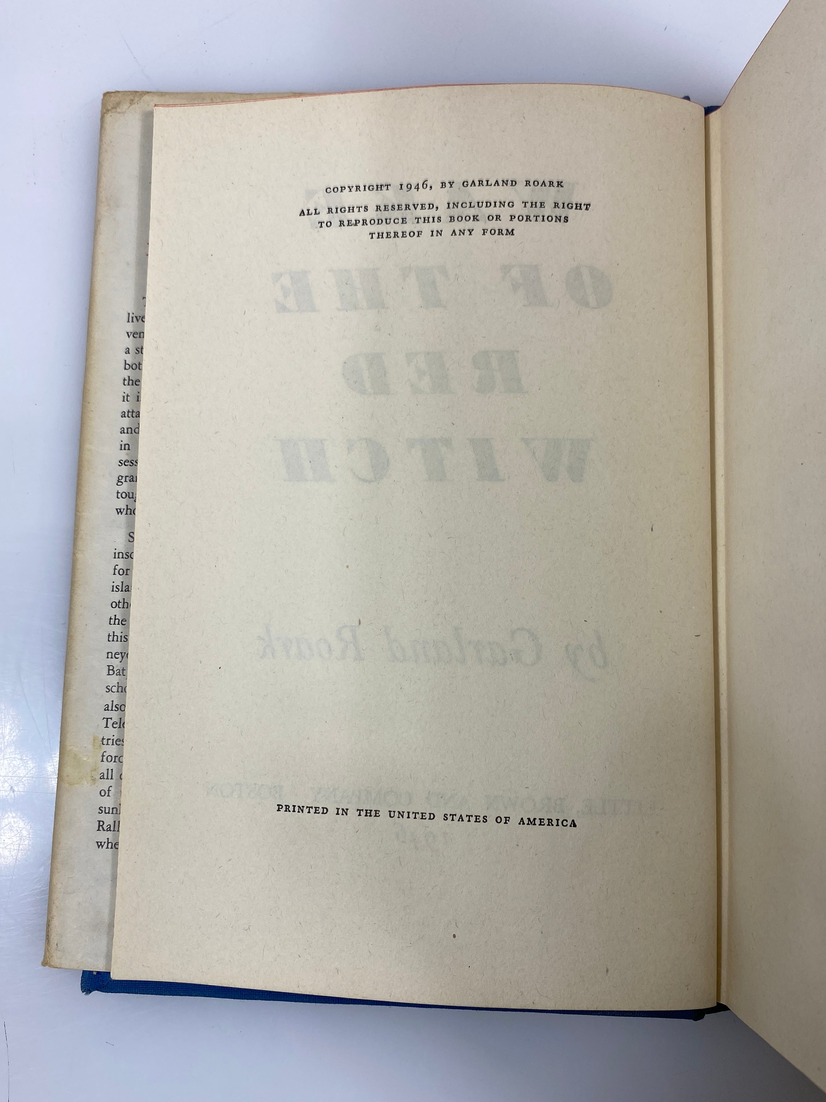 Wake of the Red Witch by Garland Roark 1946 HCDJ BCE