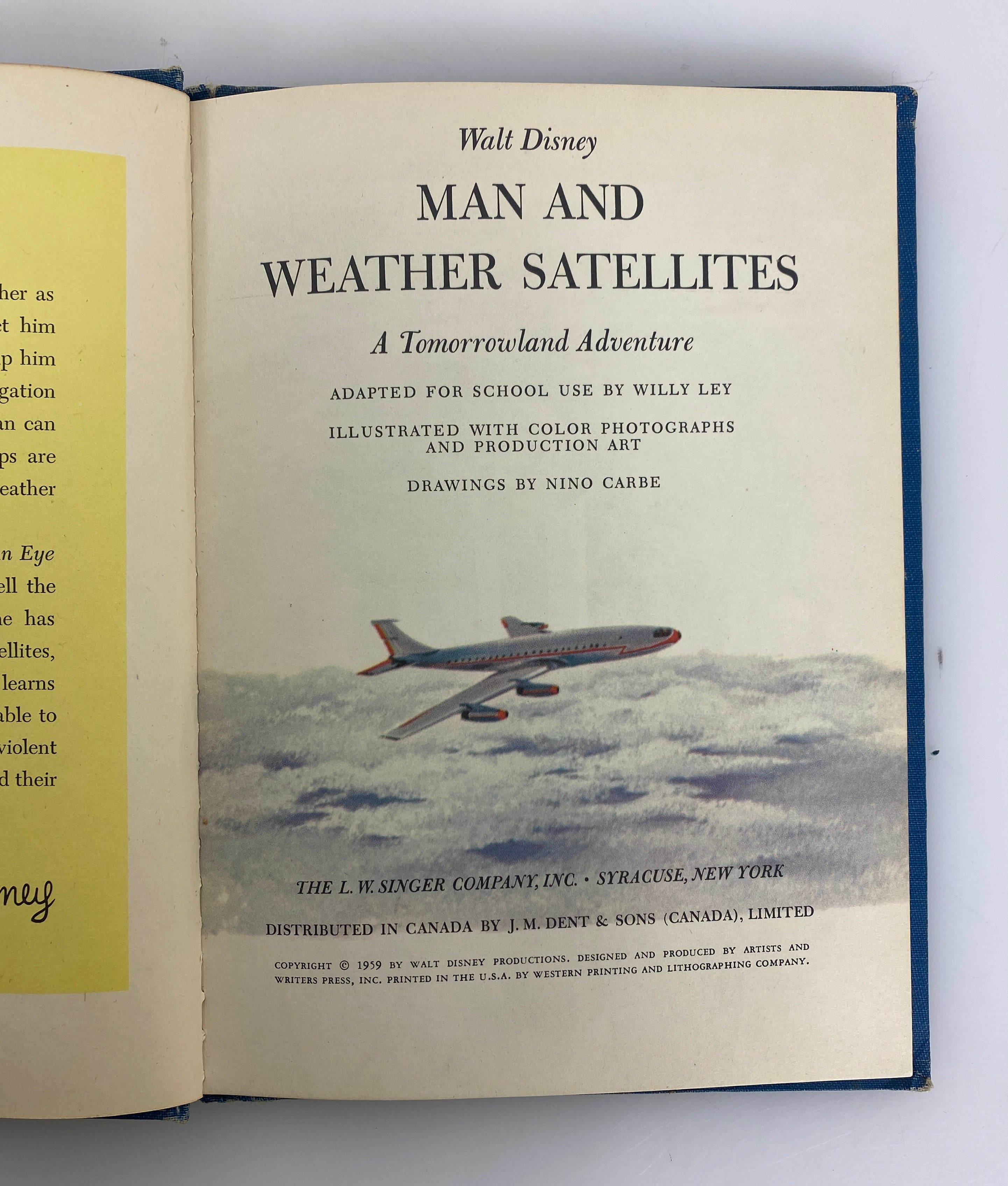 Walt Disney Man & Weather Satellites A Tomorrowland Adventure 1959 Ex-Library