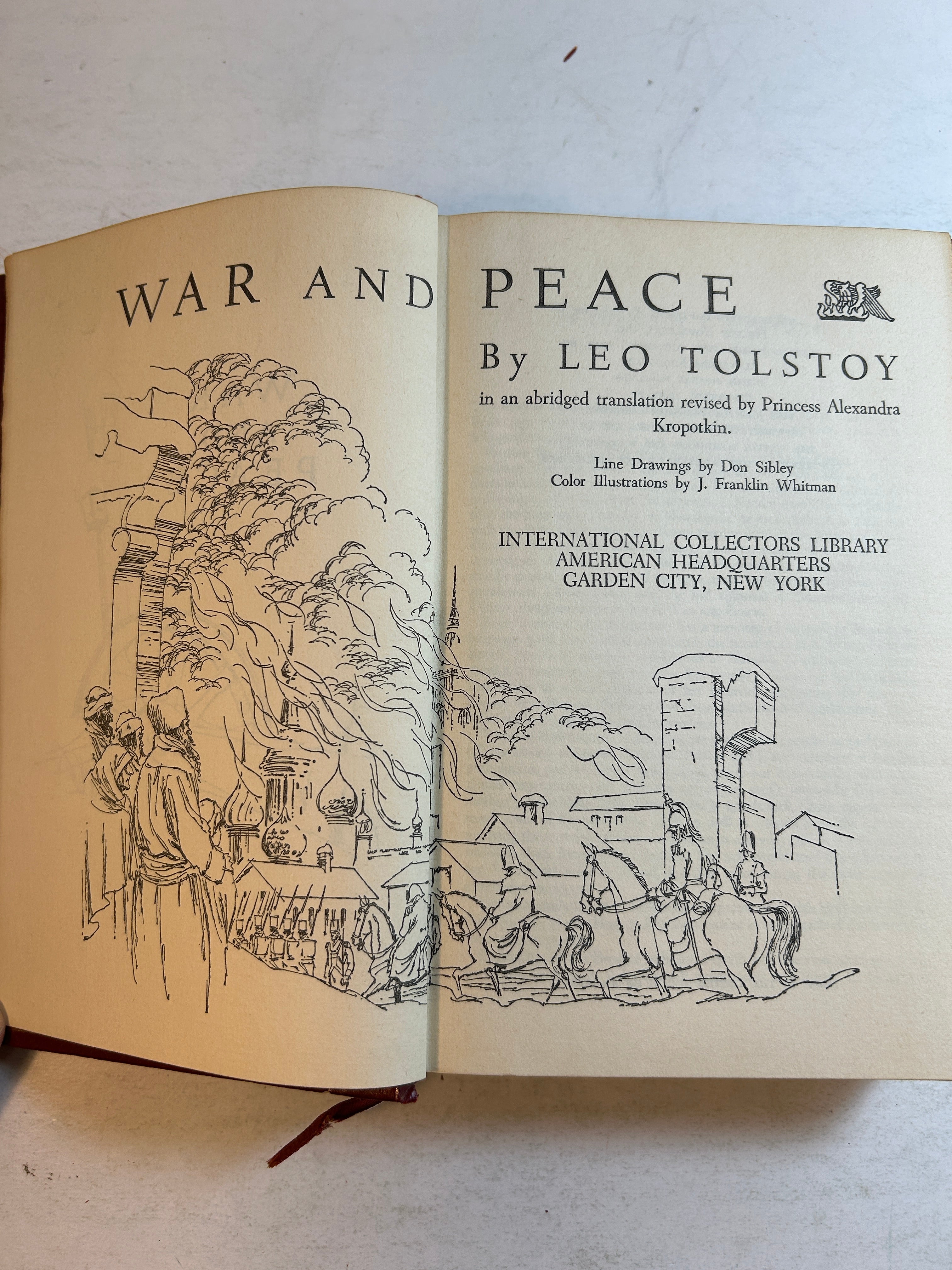 War & Peace by Leo Tolstoy International Collectors Library 1949/60 Leatherbound