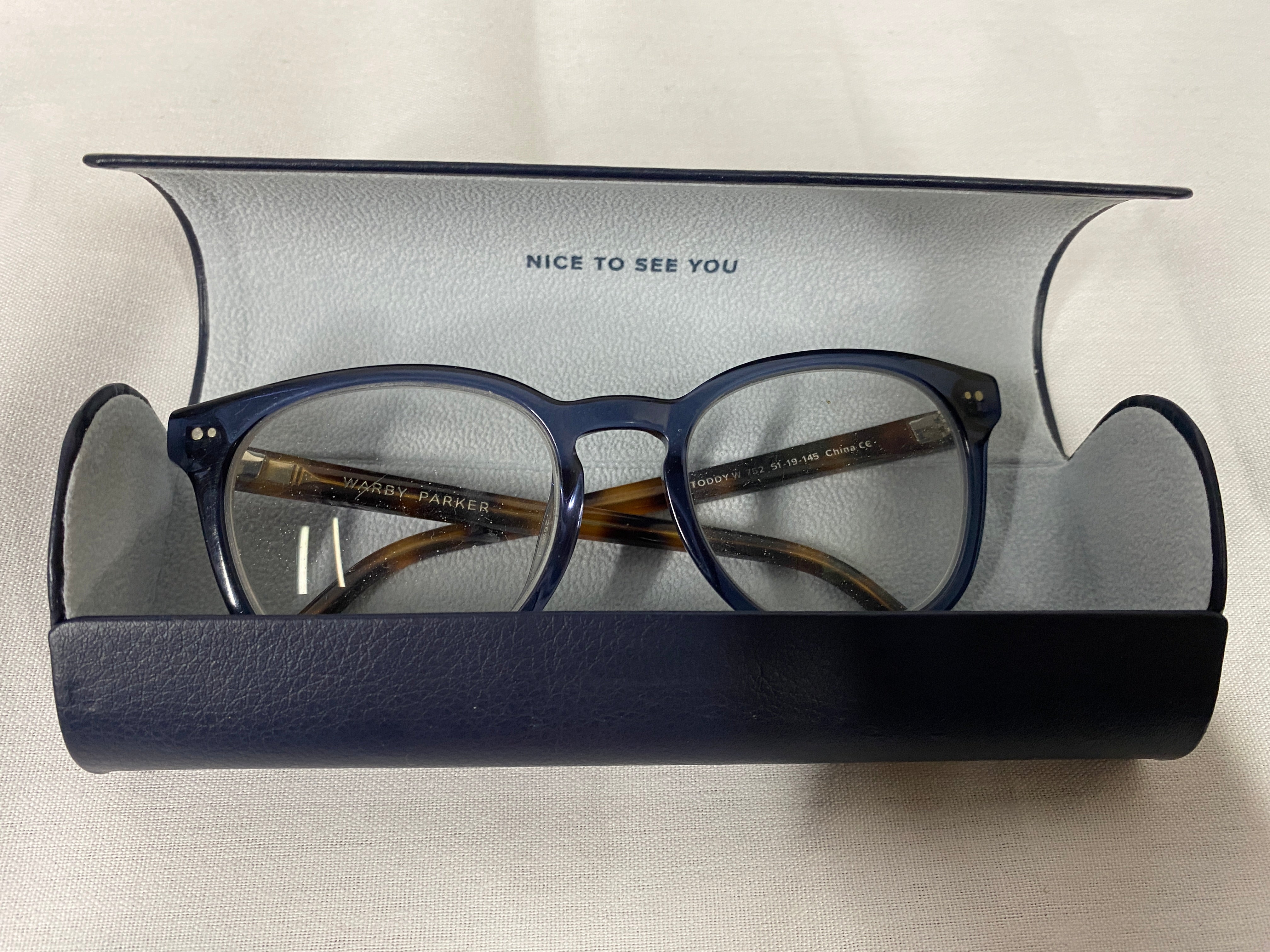 Warby Parker Blue and Tortoiseshell Toddy W Glasses