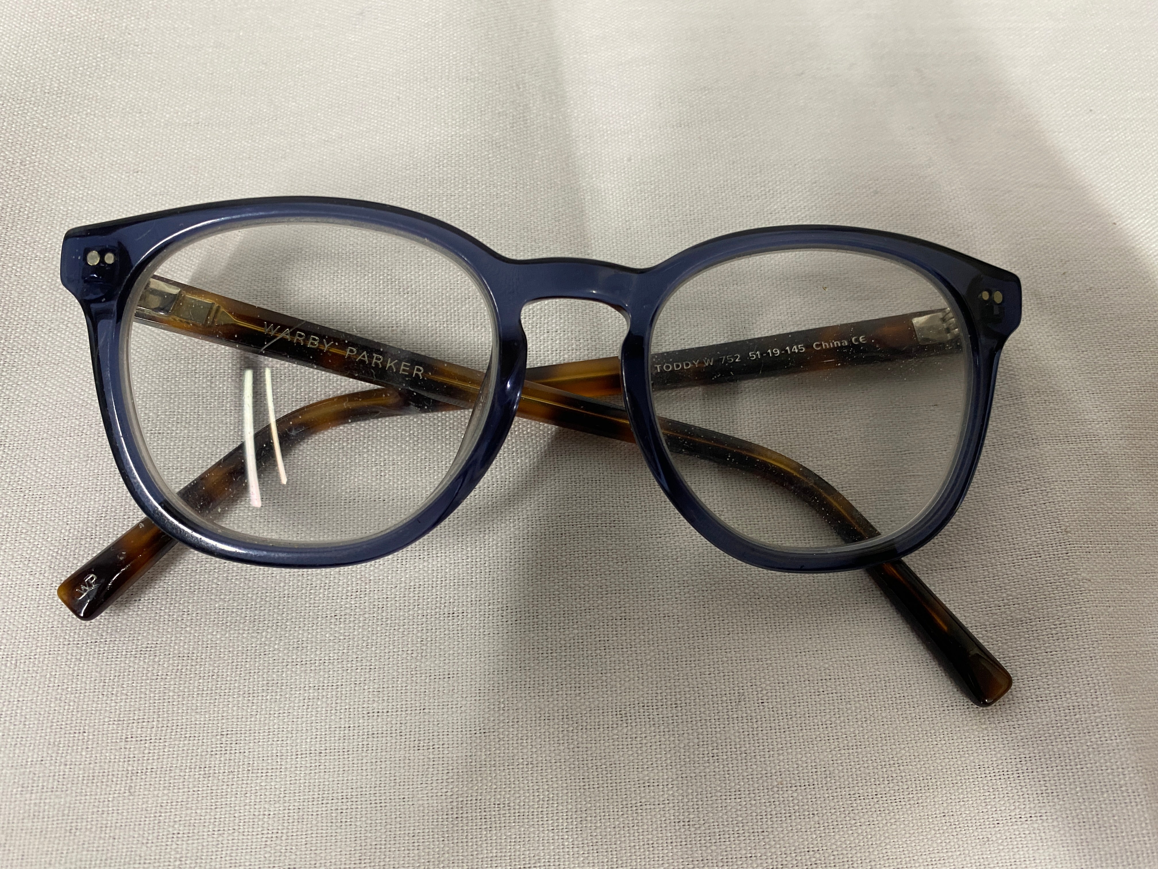 Warby Parker Blue and Tortoiseshell Toddy W Glasses
